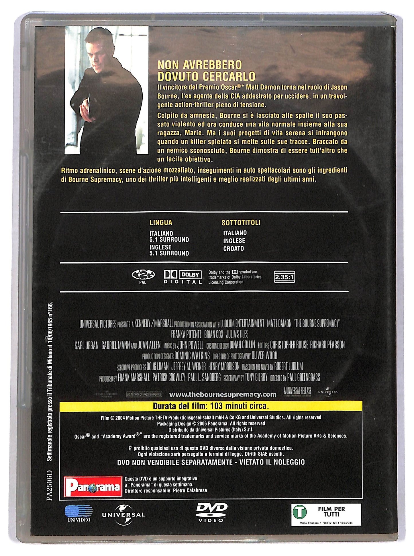 EBOND The Bourne Supremacy DVD Editoriale D780266