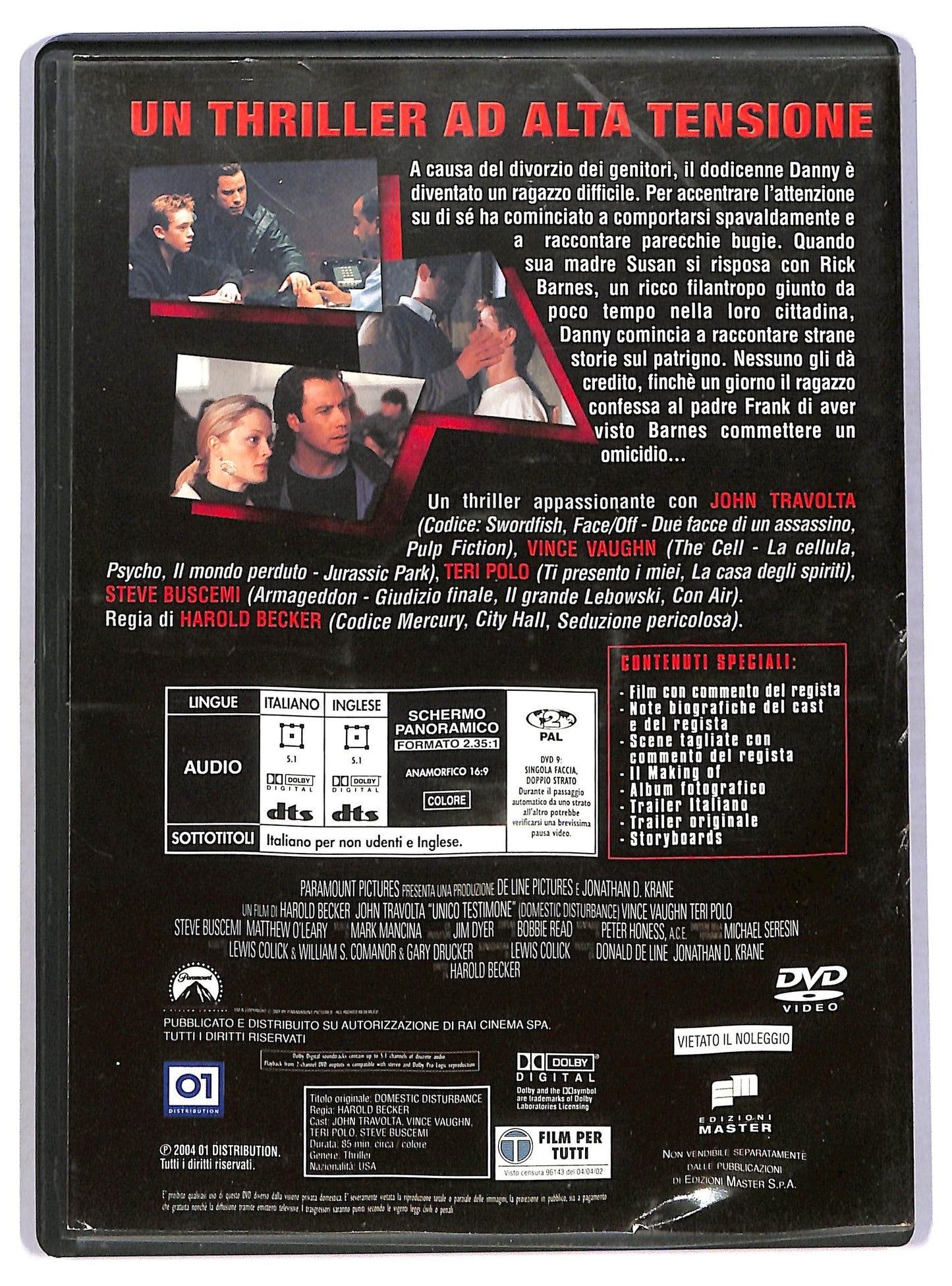 EBOND Unico testimone EDITORIALE DVD D780614
