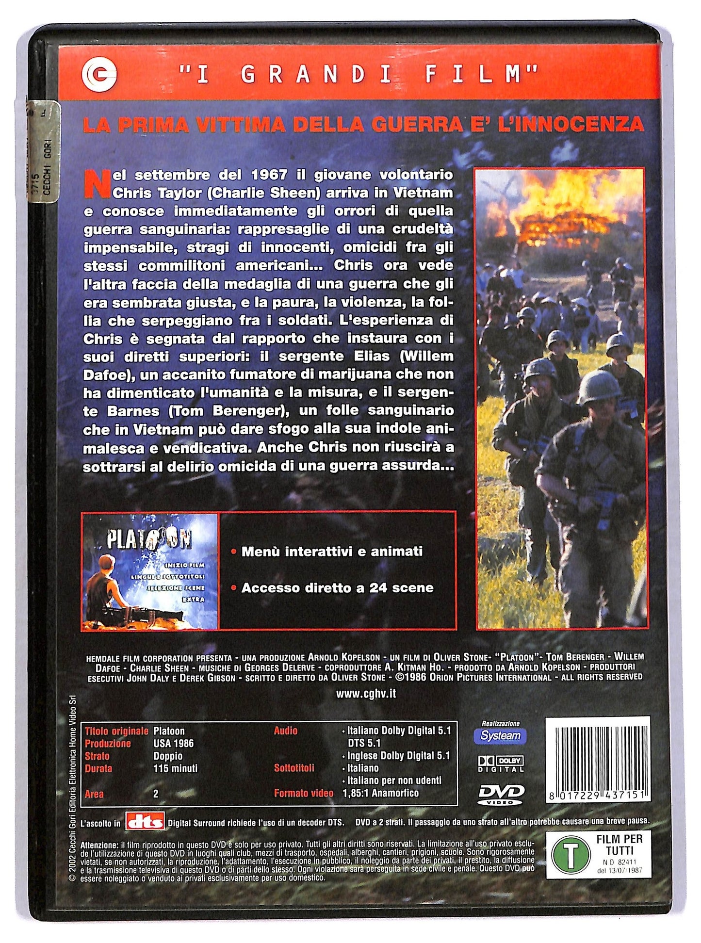 EBOND Platoon - I Grandi Film DVD D780859