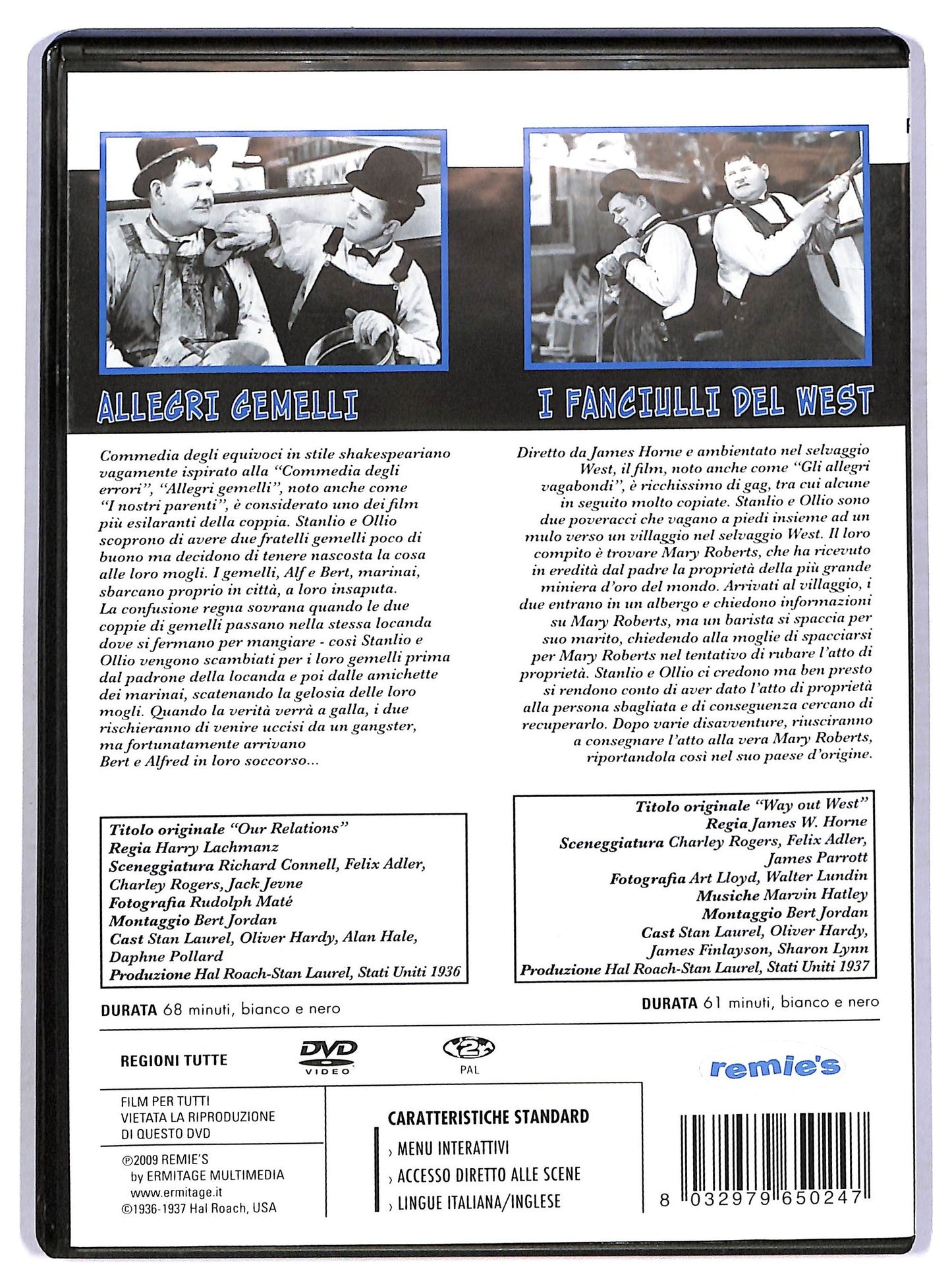 EBOND i Film Sonori De Laurel e Hardy Stanlio & Ollio vol.3- Allegri Gemelli I fanciulli del west DVD D781052