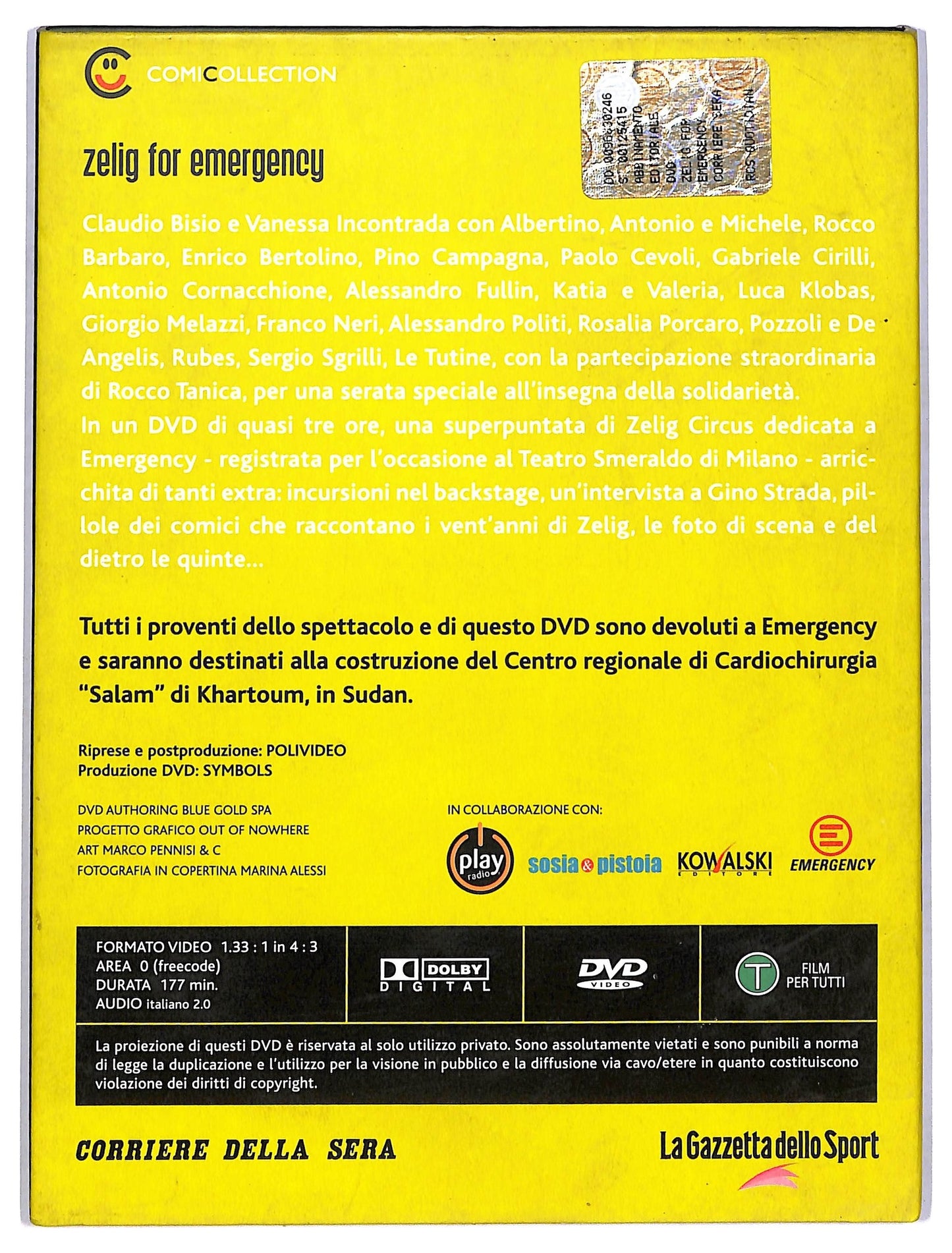 EBOND Zelig fot emergency vol.3 EDITORIALE DVD D781227