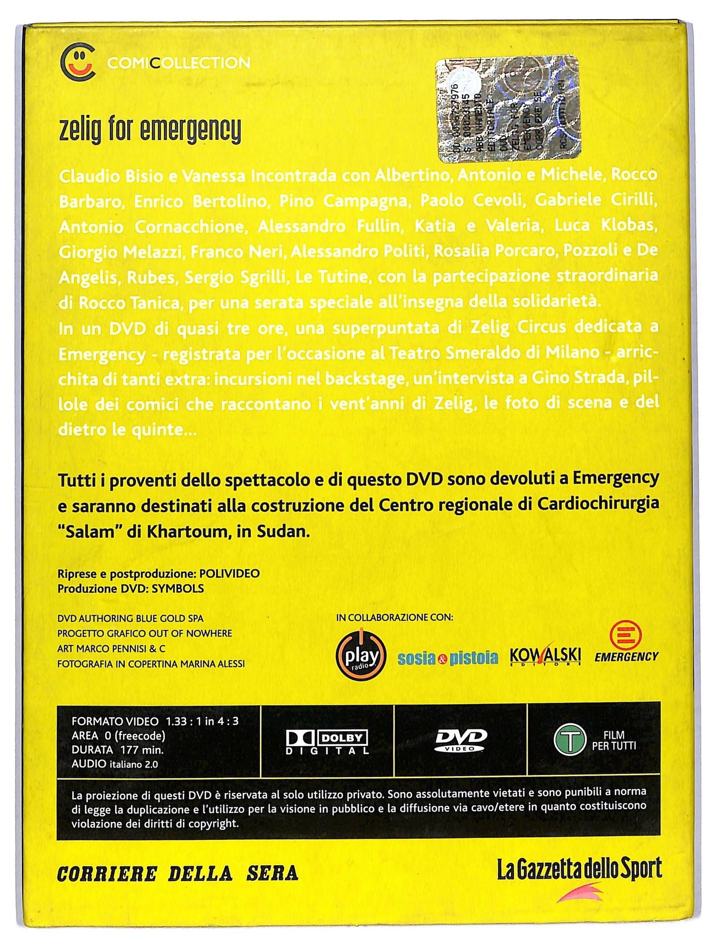 EBOND Zelig fot emergency vol.3 EDITORIALE DVD D781324
