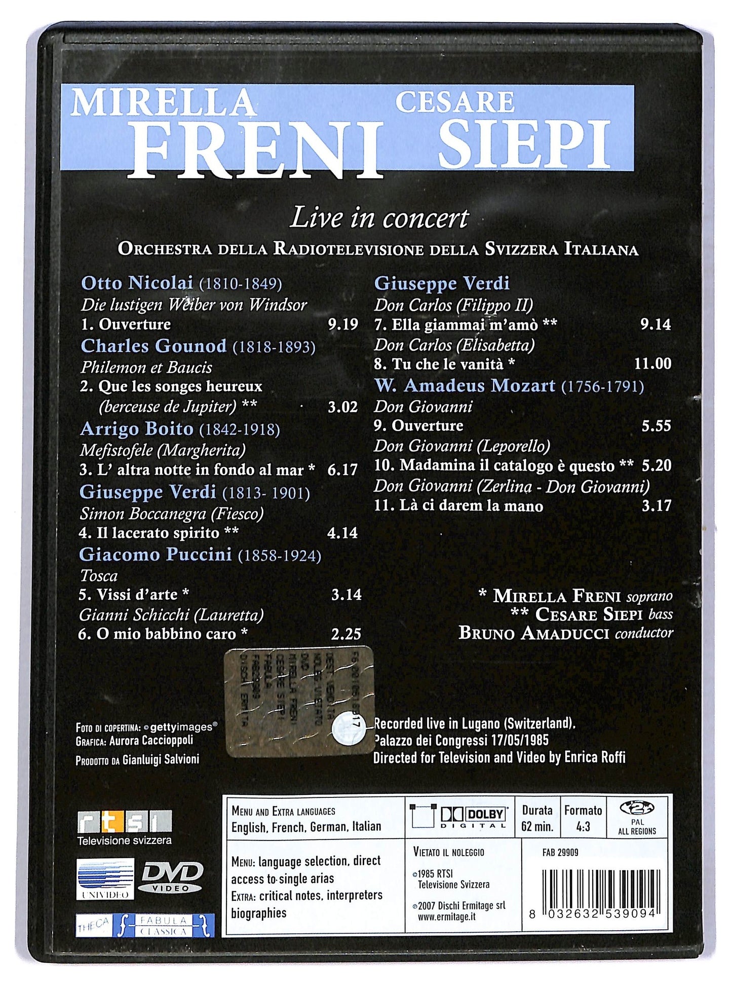 EBOND Mirella Freni e Cesare Siepi Live in Concert DVD D781339