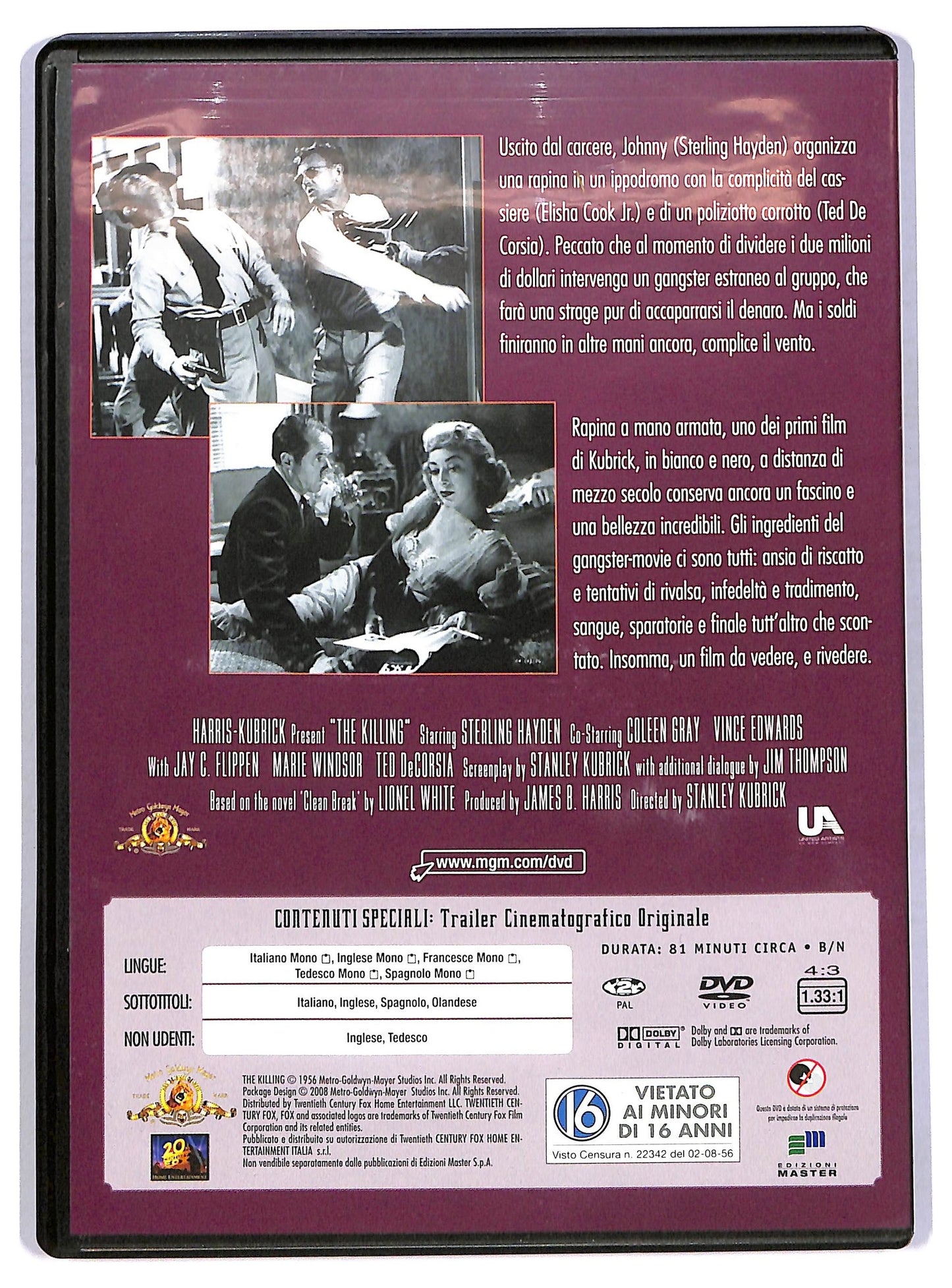 EBOND Rapina a mano armata EDITORIALE DVD D781504