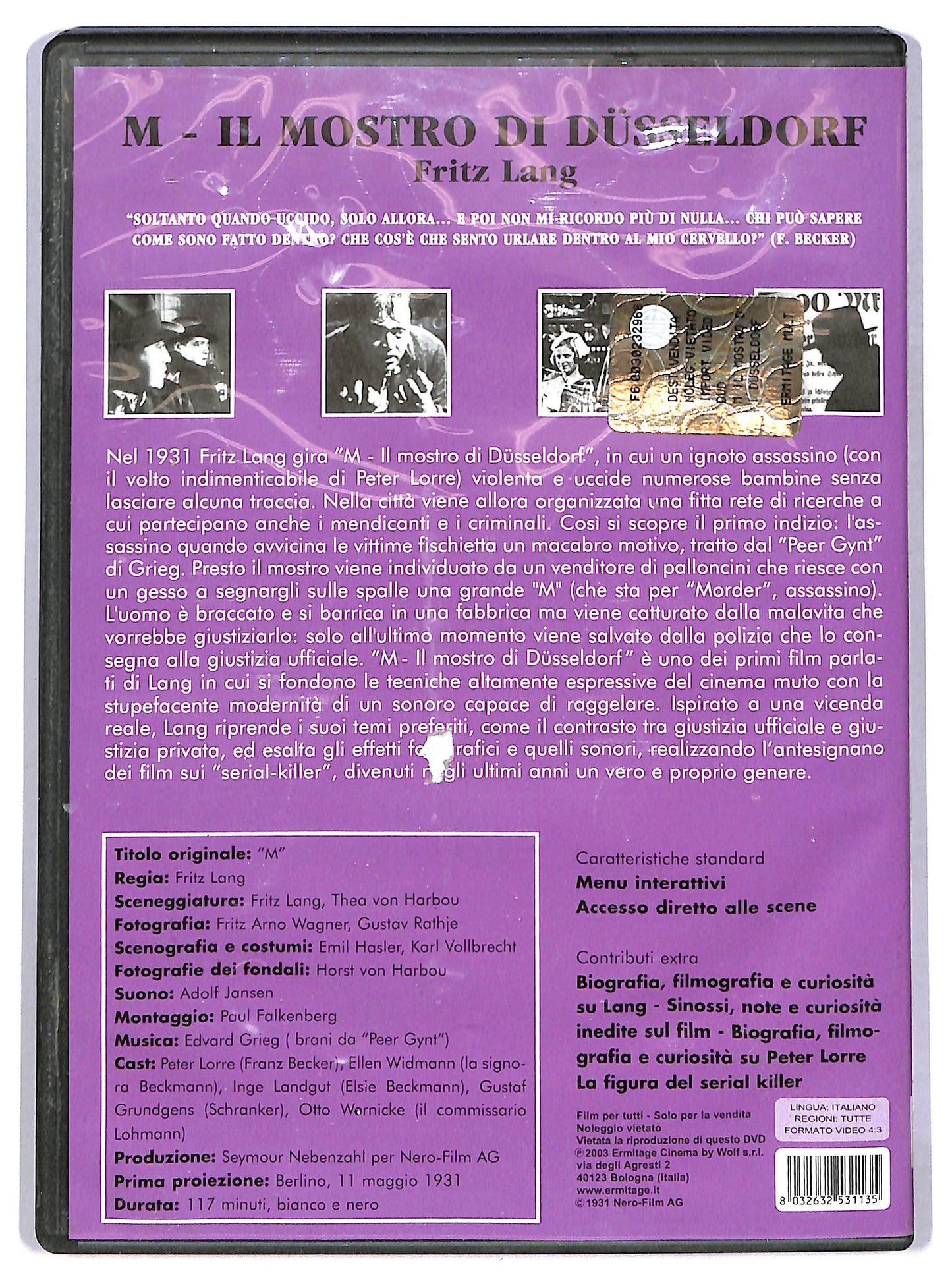 EBOND M - Il mostro di Dusseldorf DVD D781525