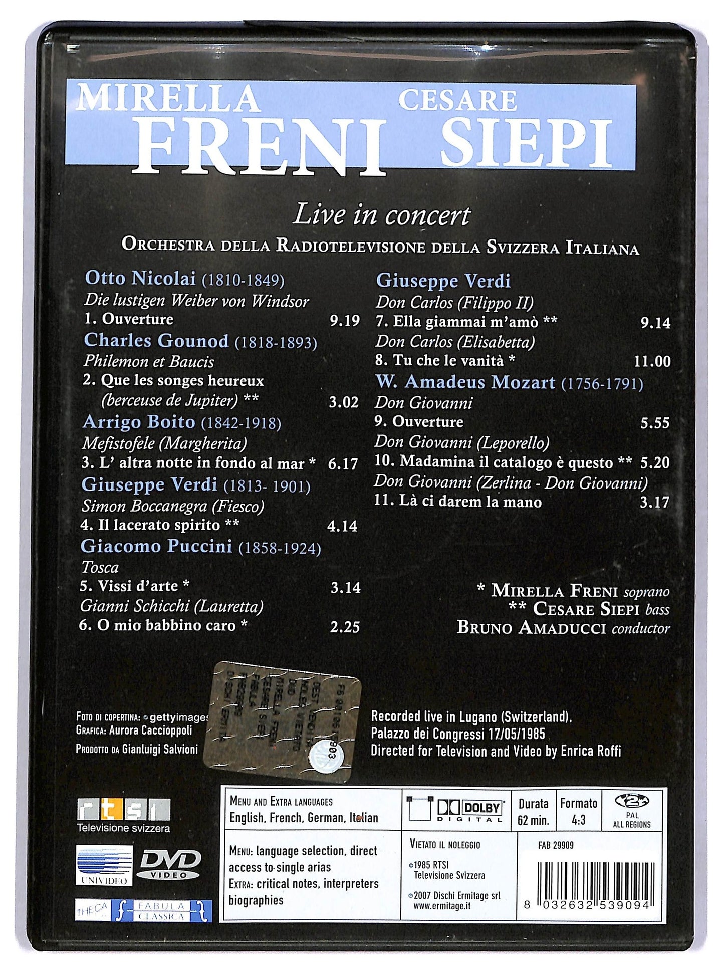 EBOND Mirella Freni e Cesare Siepi Live in Concert DVD D781633