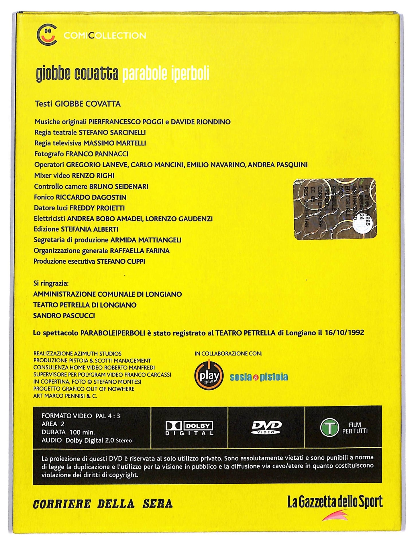 EBOND Giobbe Covatta - Parabole Iperboli EDITORIALE DVD D781634