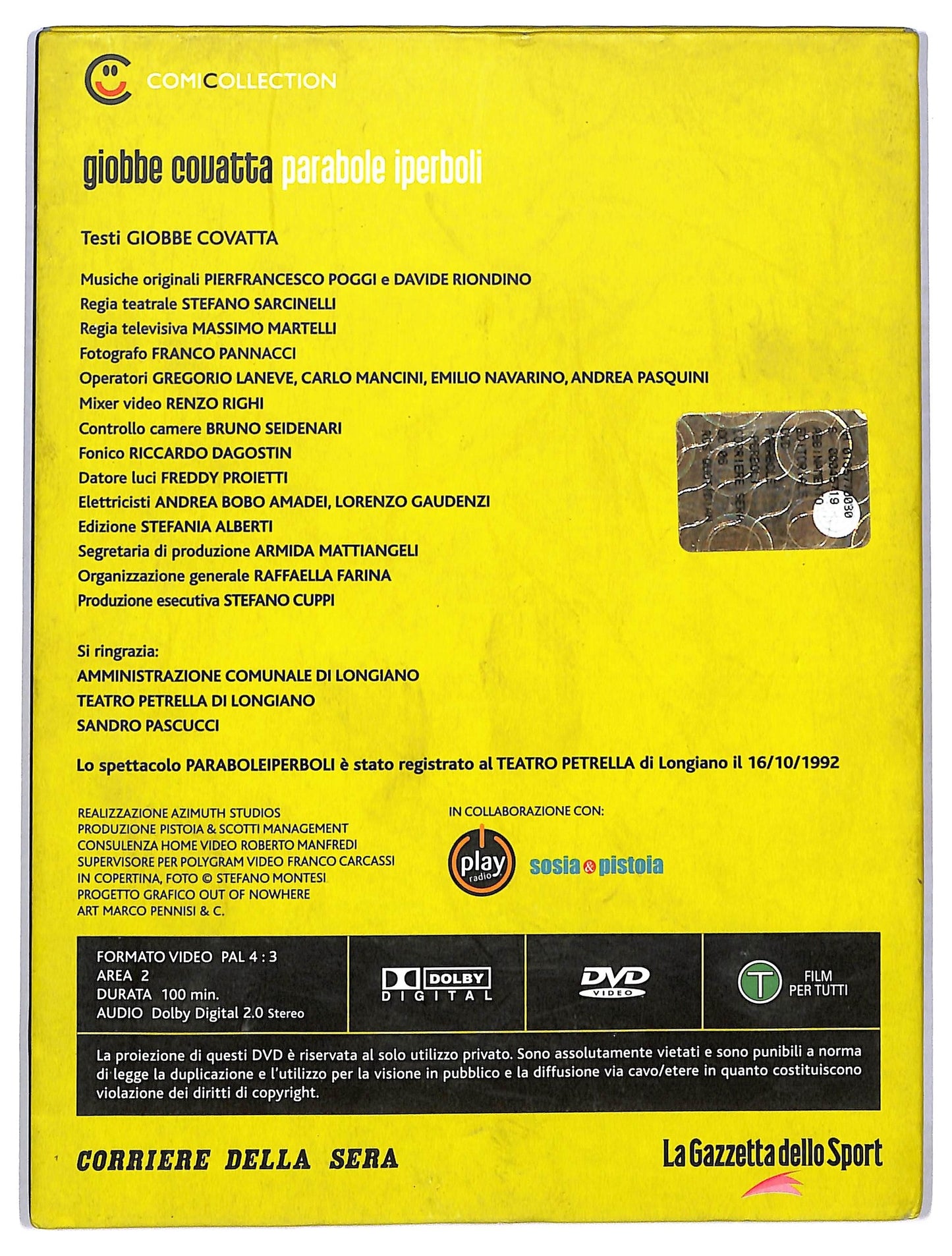 EBOND Giobbe Covatta - Parabole Iperboli EDITORIALE DVD D781729