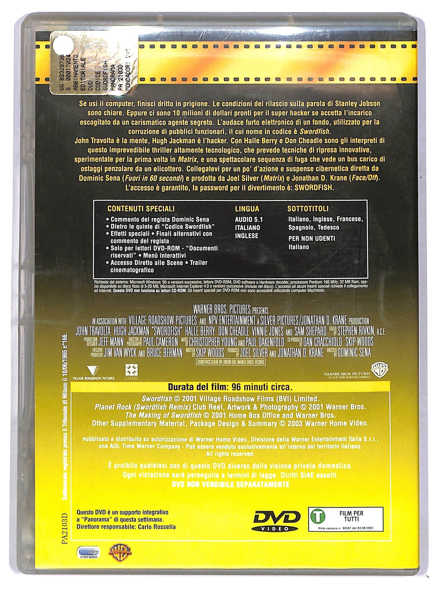 EBOND Codice: Swordfish - EDITORIALE DVD D781919