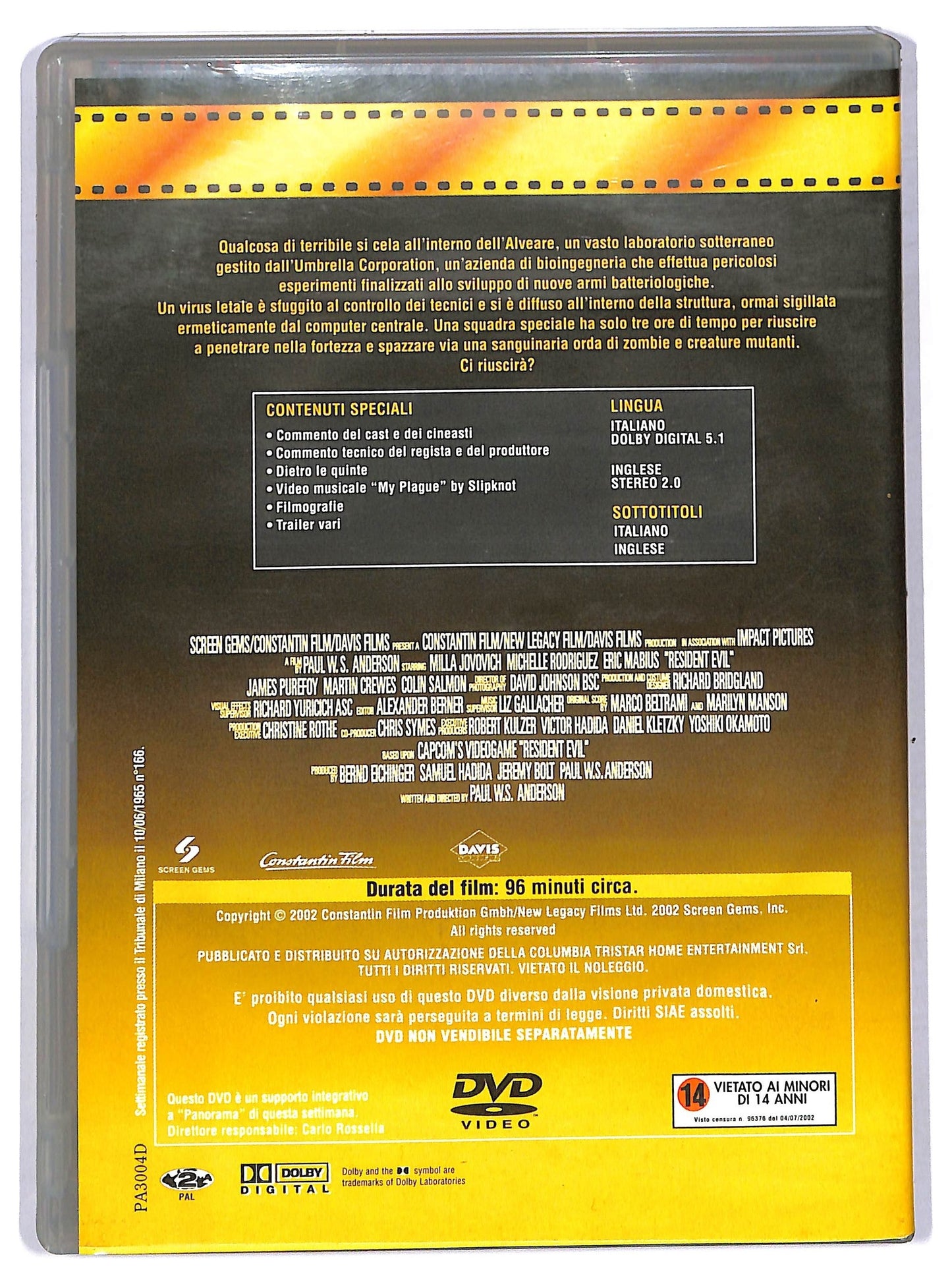 EBOND Resident Evil EDITORIALE DVD D781944