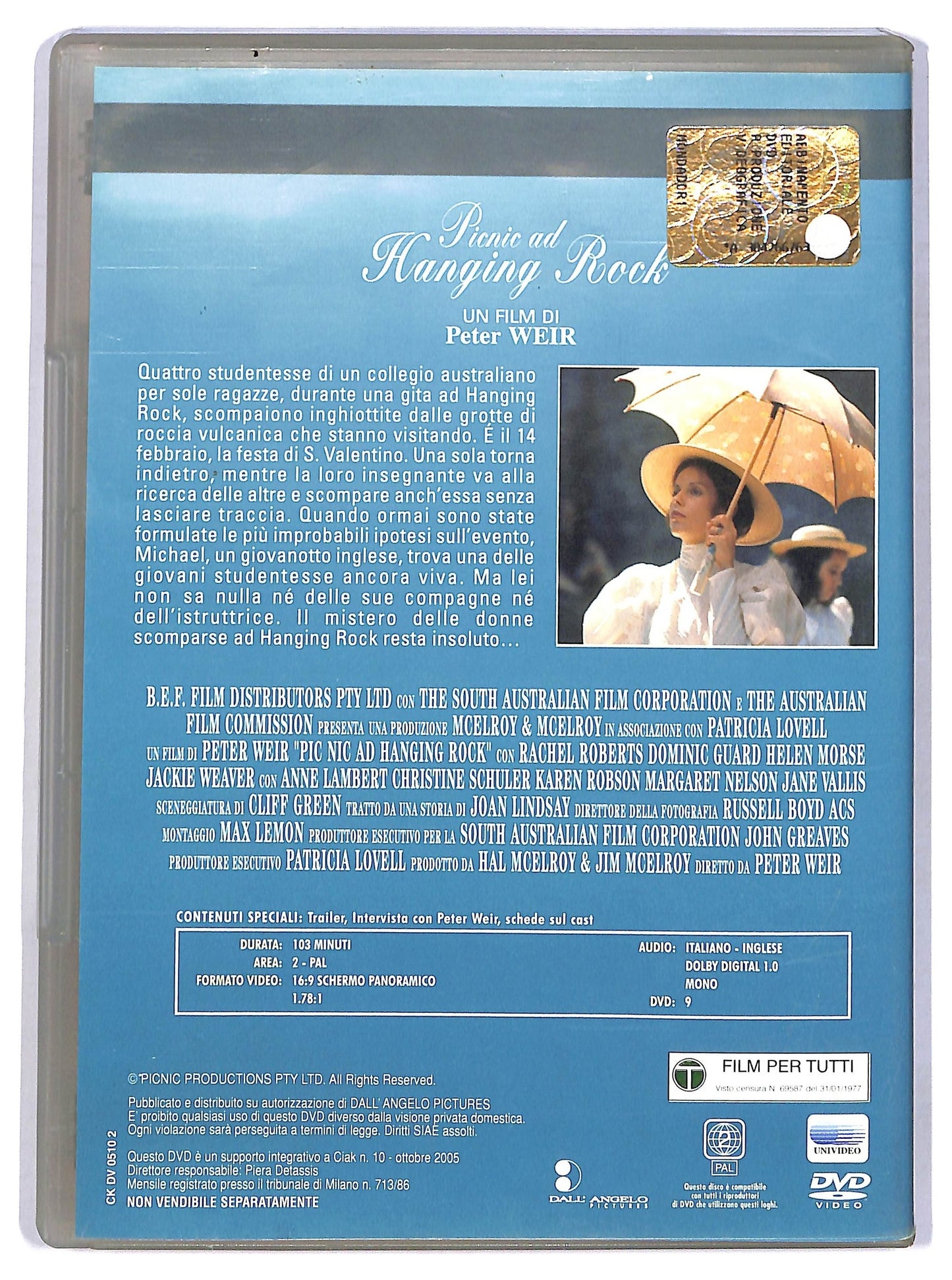 EBOND Picnic and hanging rock EDITORIALE DVD D782026