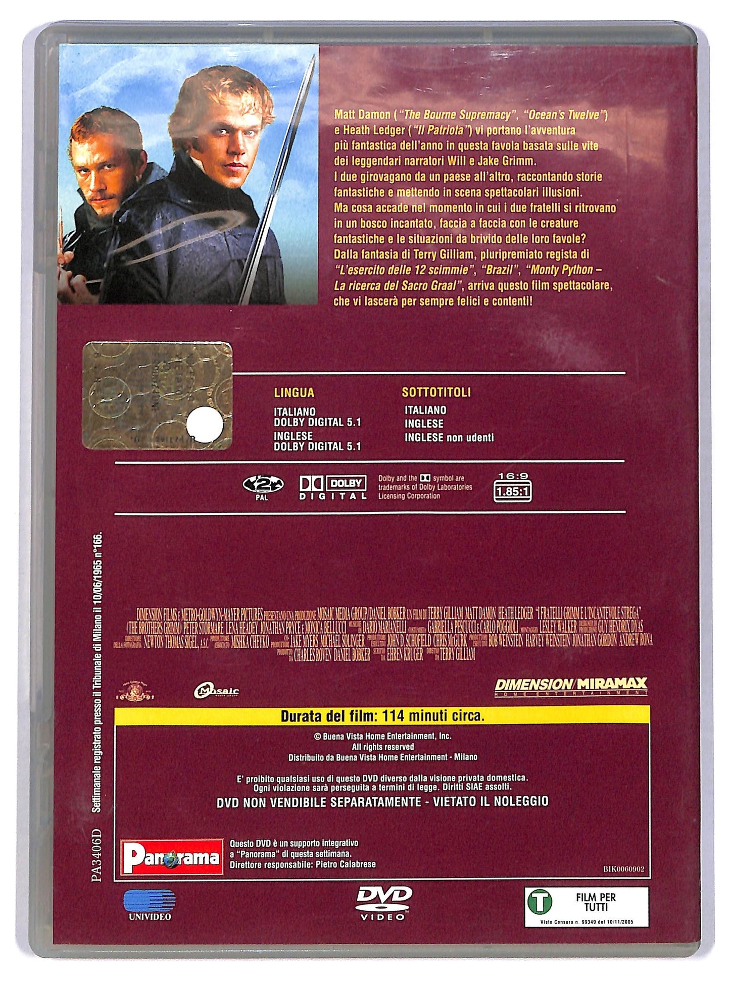 EBOND I fratelli Grimm e l'incantevole strega EDITORIALE DVD D782035