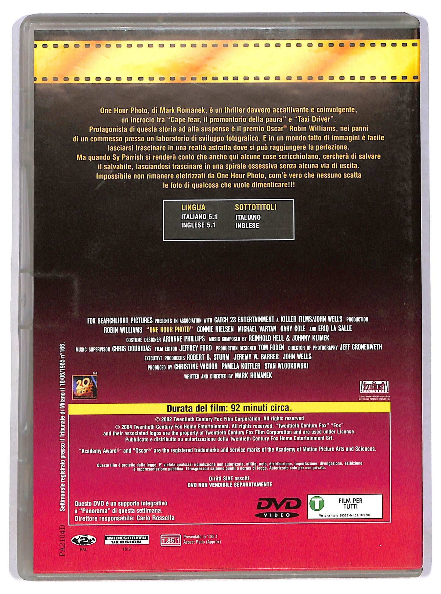 EBOND One Hour Photo EDITORIALE DVD D783042