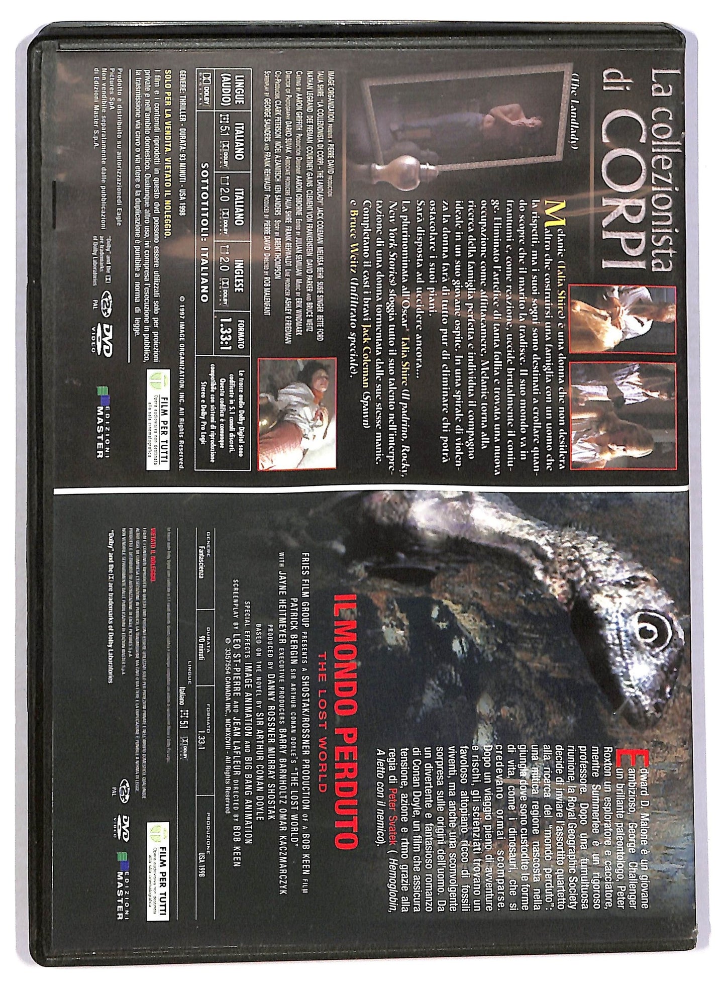 EBOND Il mondo perduto + La collezionista di corpi EDITORIALE DVD D783645
