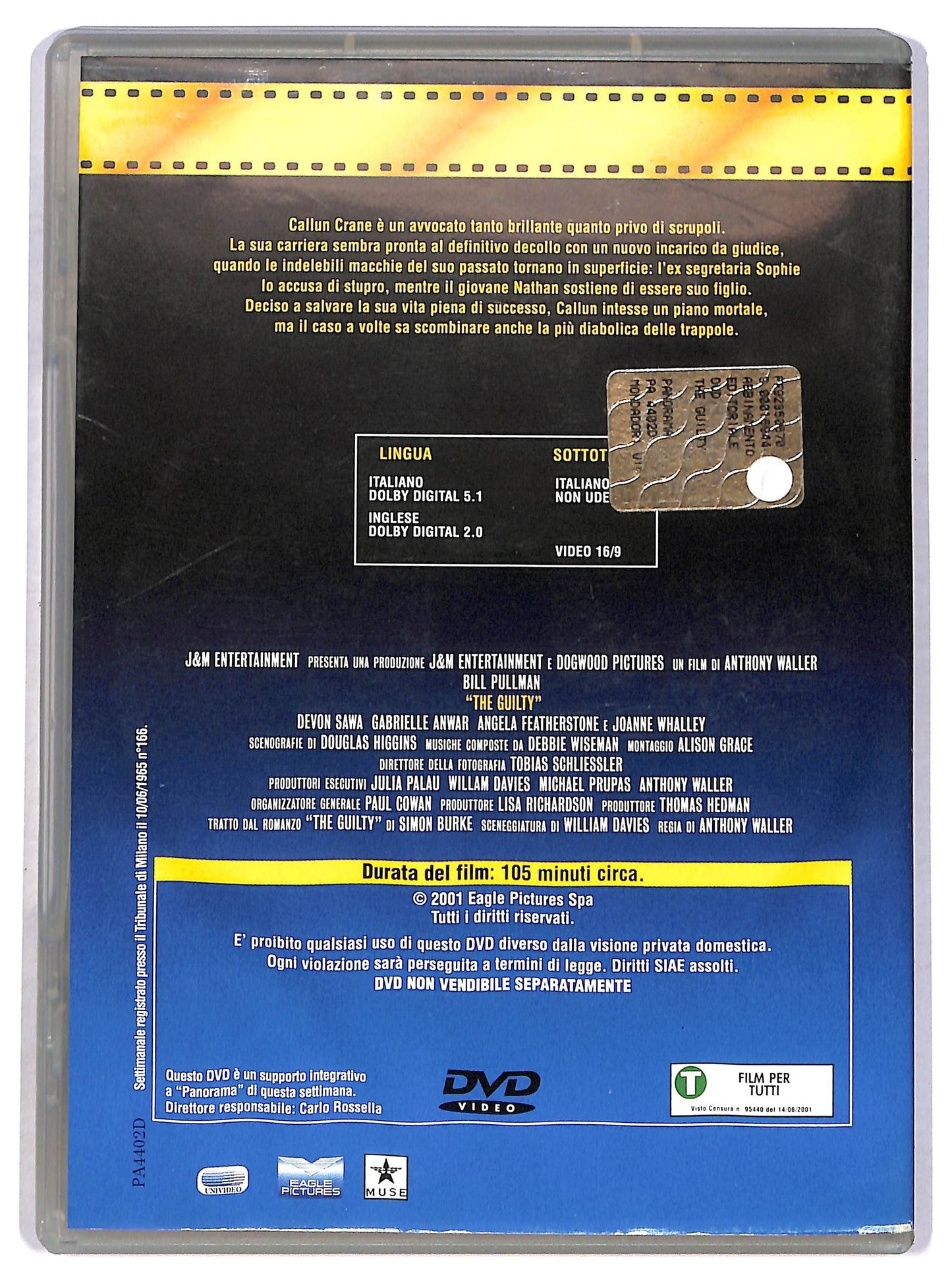 EBOND the guilty - il colpevole EDITORIALE DVD D784124