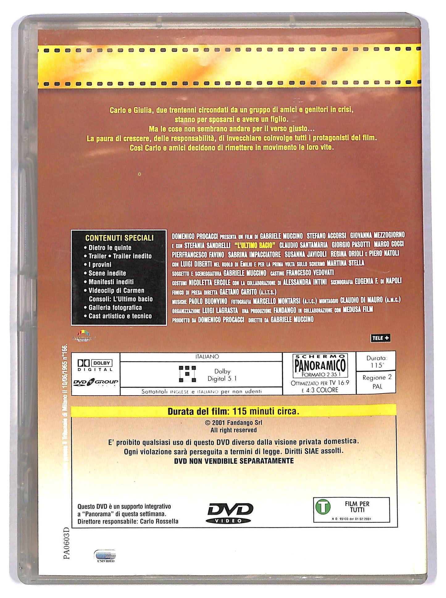 EBOND L'ultimo bacio EDITORIALE DVD D784155