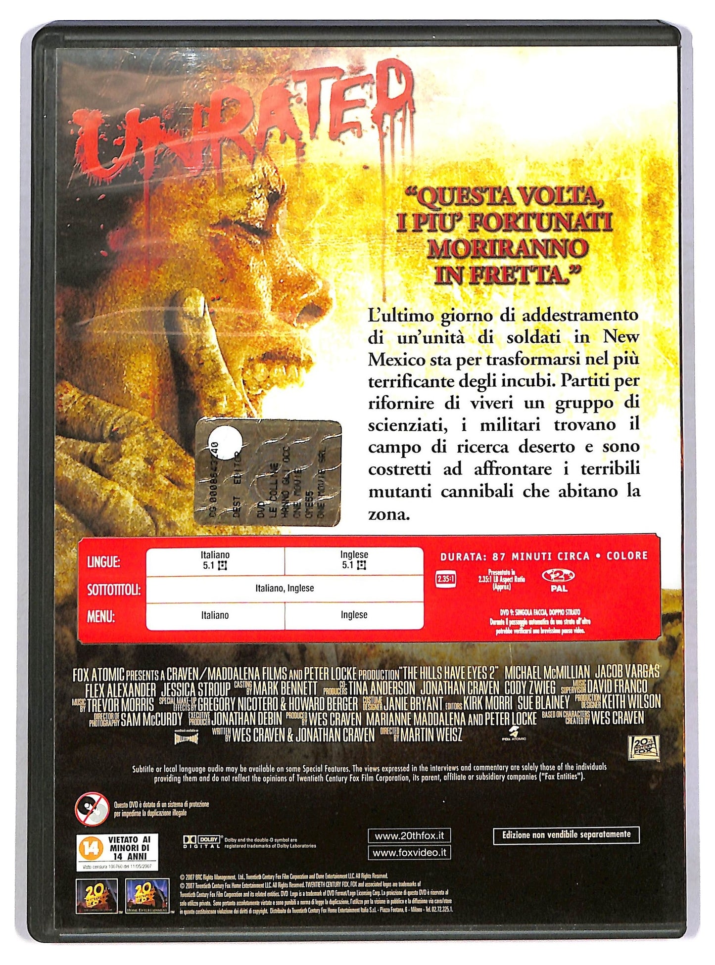 EBOND Le colline hanno gli occhi 2 - Unrated EDITORIALE DVD D784157