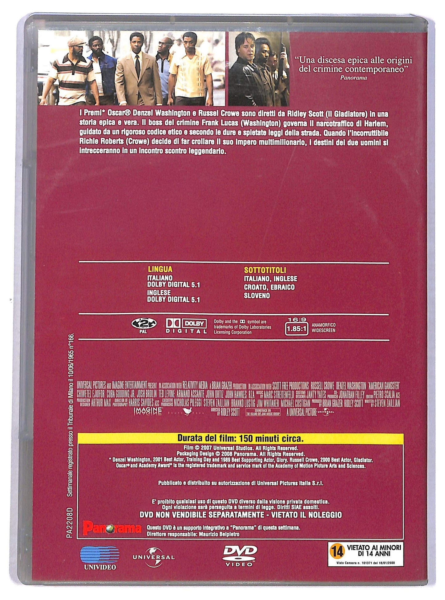 EBOND American Gangster EDITORIALE DVD D784230