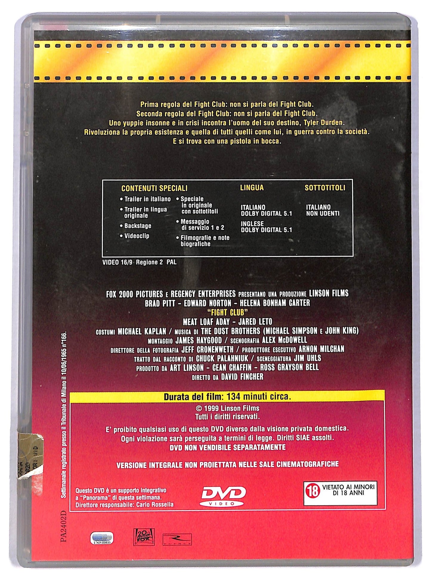 EBOND Fight Club EDITORIALE DVD D784246