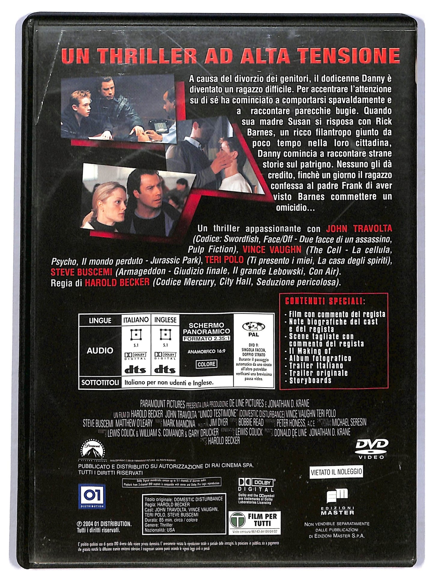 EBOND Unico testimone EDITORIALE DVD D784414