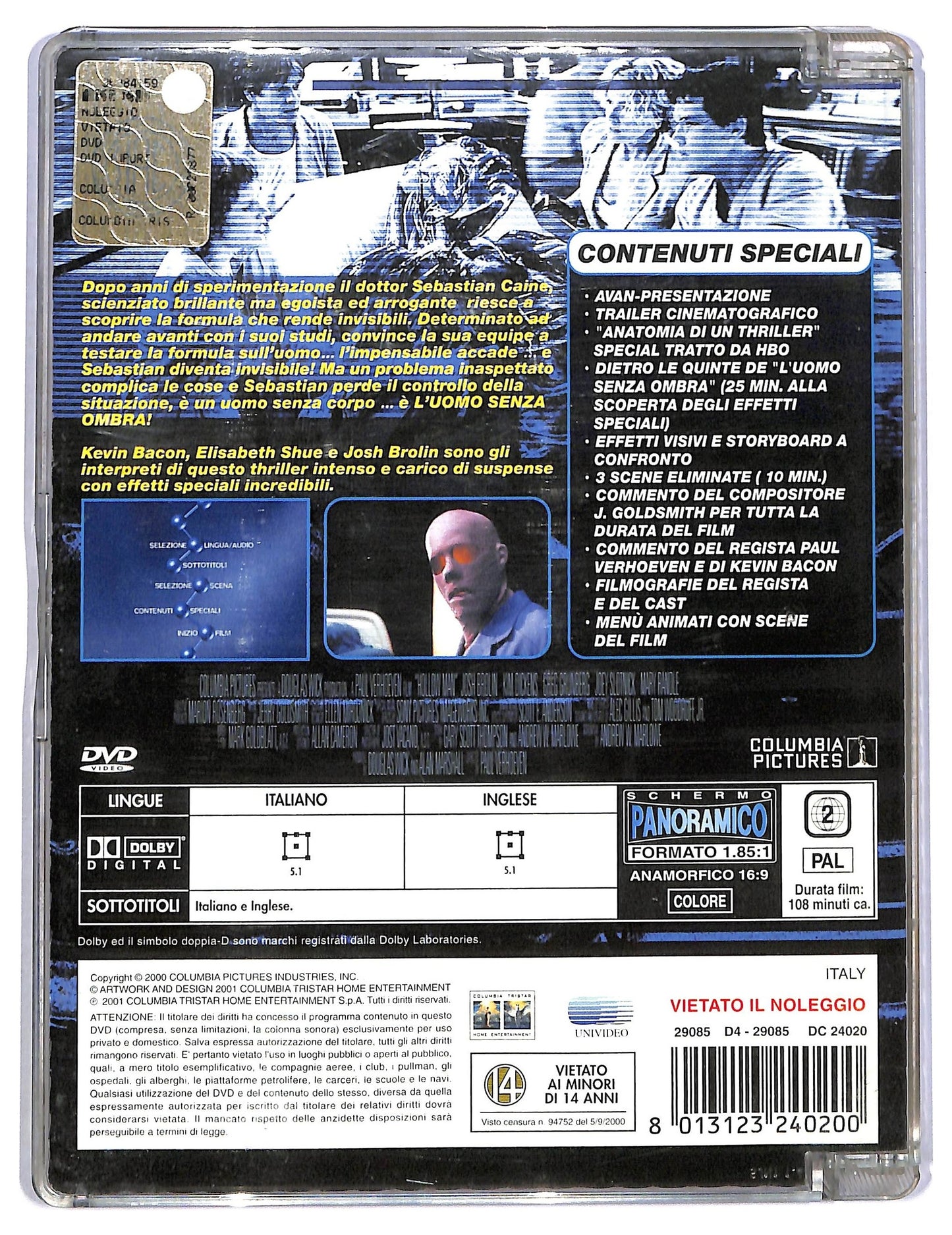 EBOND L'uomo senza ombra SJB DVD D784650