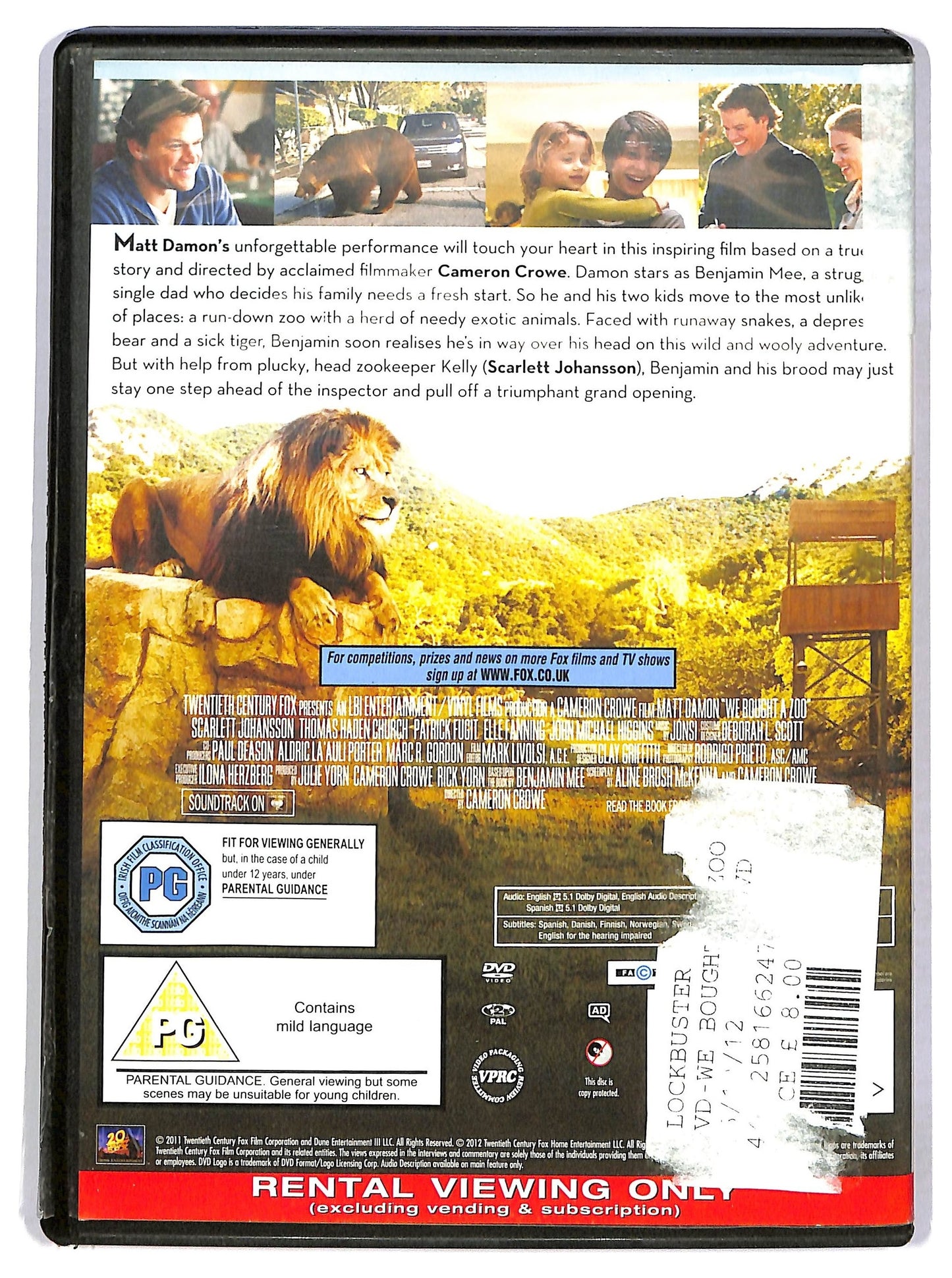 EBOND We Bought a Zoo versione UK DVD NOLEGGIO D784737