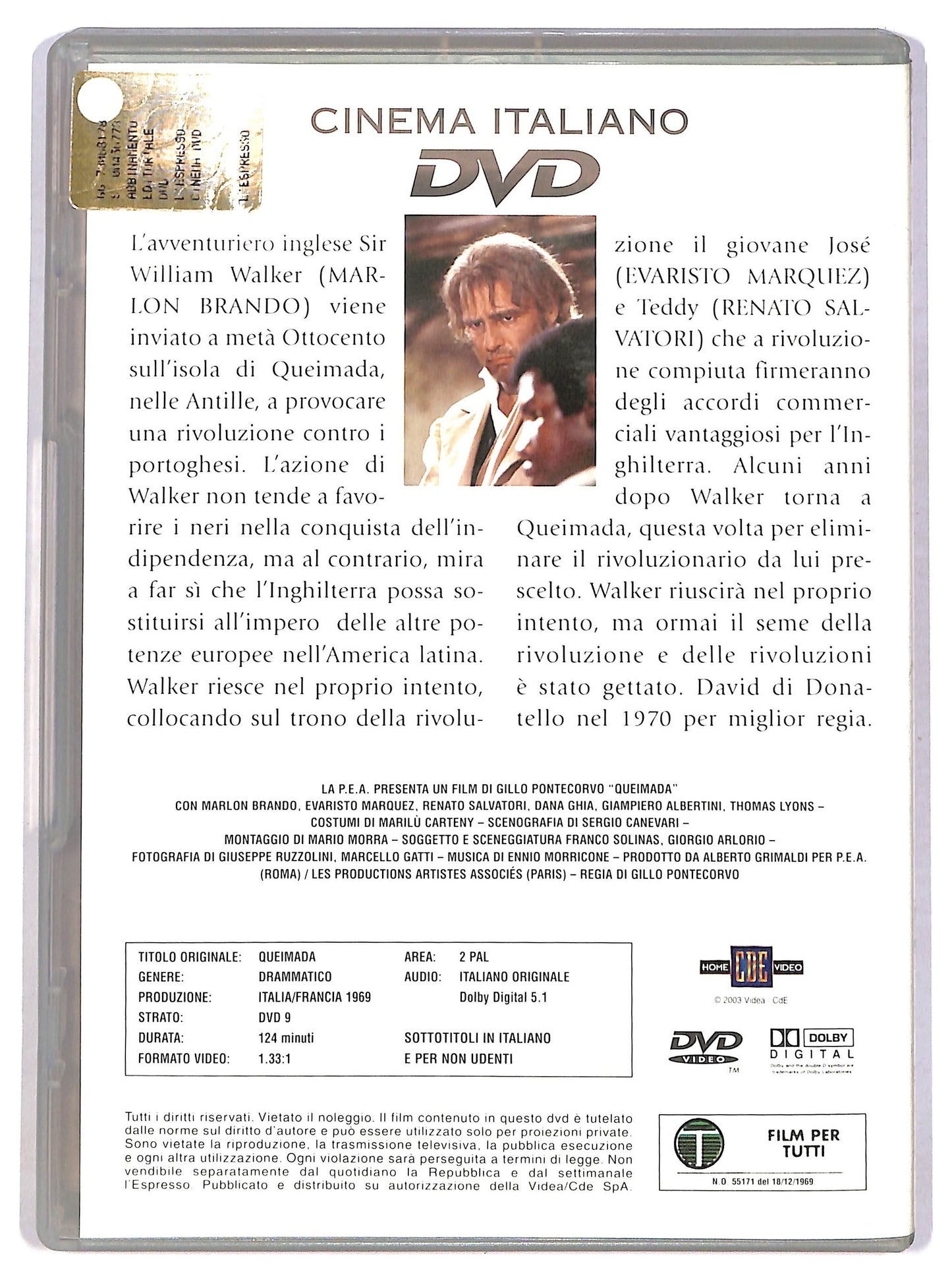 EBOND Queimada (Cinema Italiano 29) EDITORIALE DVD D785446