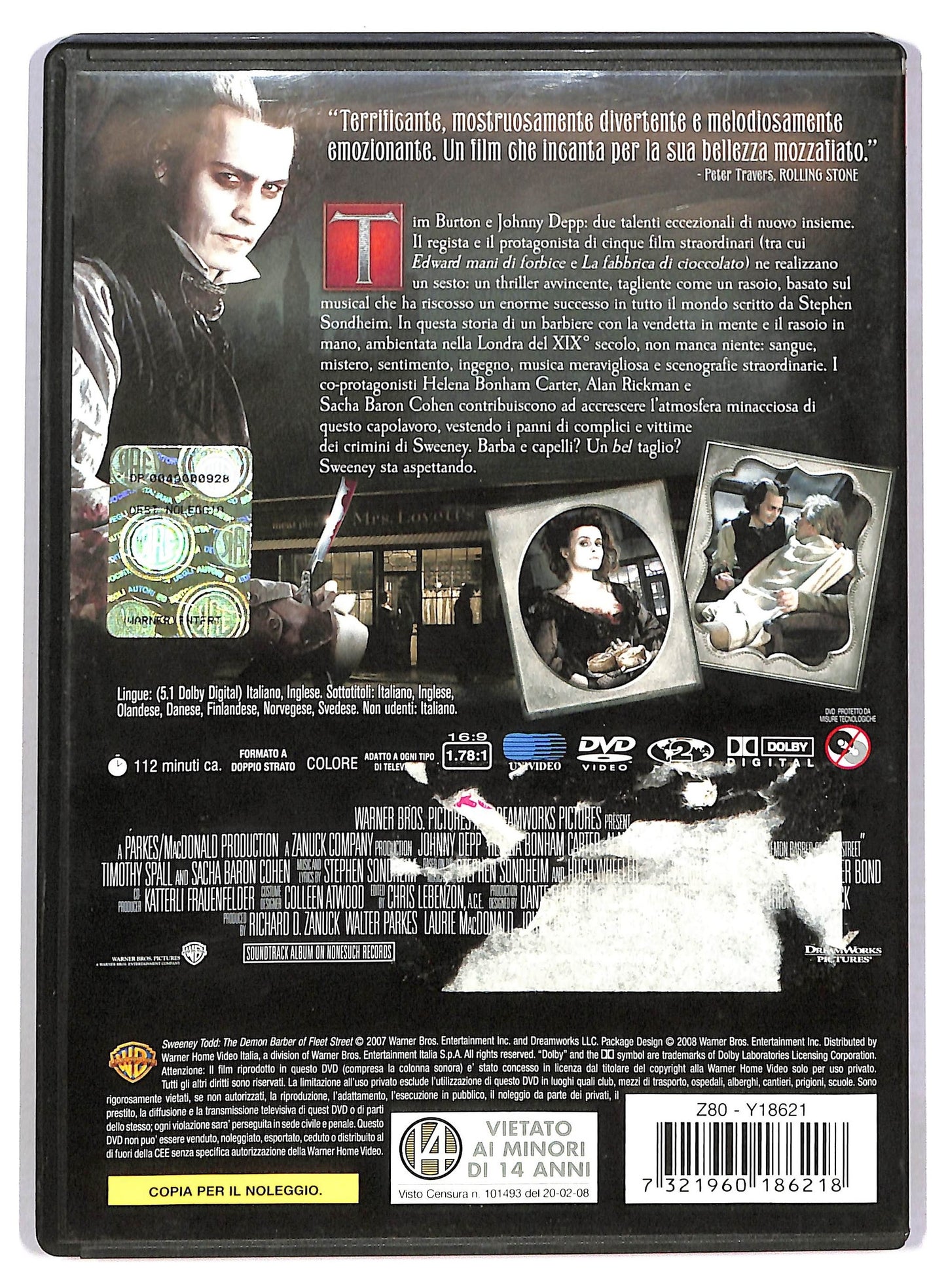 EBOND Sweeney Todd - Il diabolico barbiere di Freet Street NOLEGGIO DVD D785620