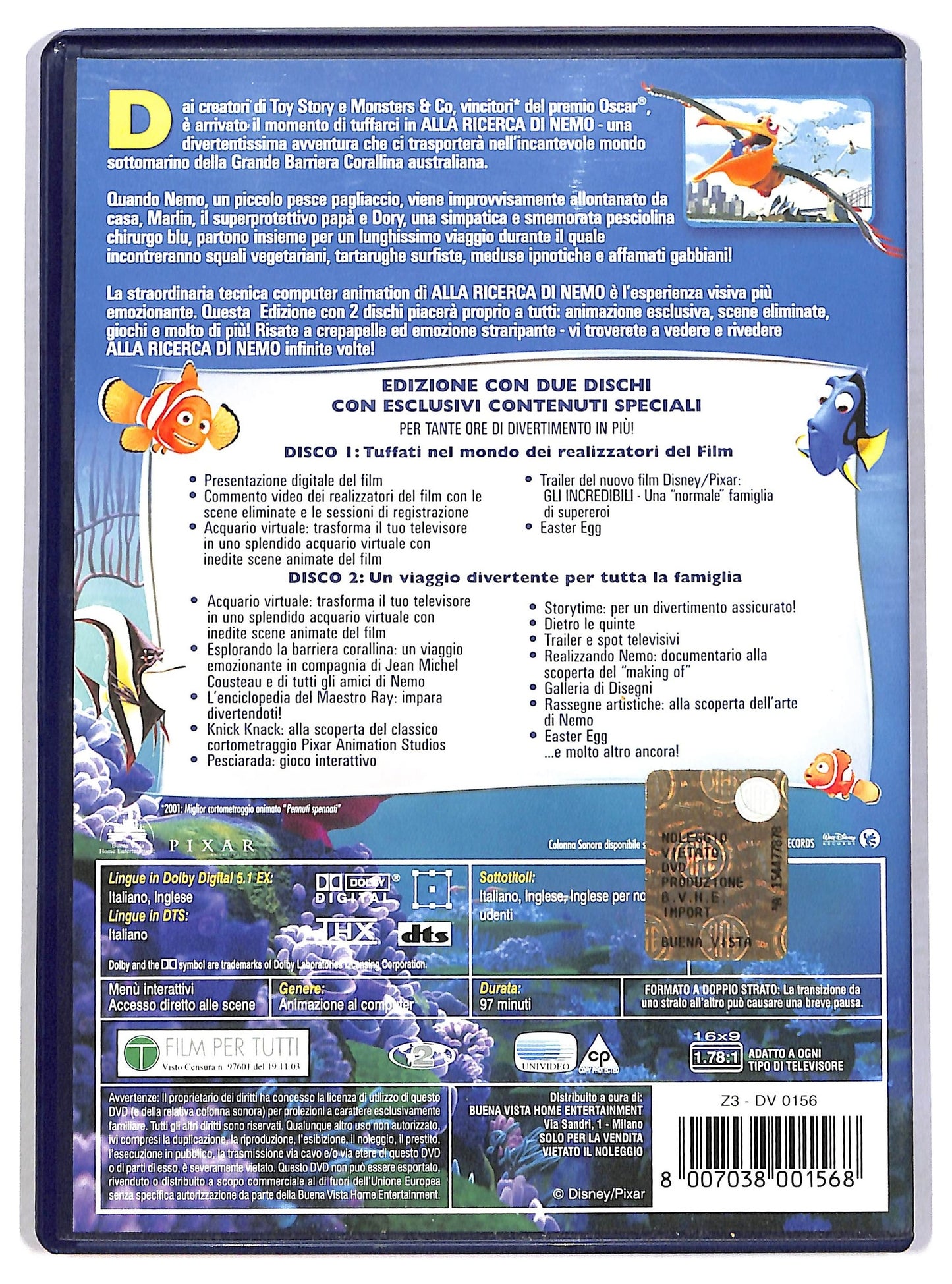 EBOND Alla Ricerca Di Nemo DVD Contiene 2 Dischi D785936