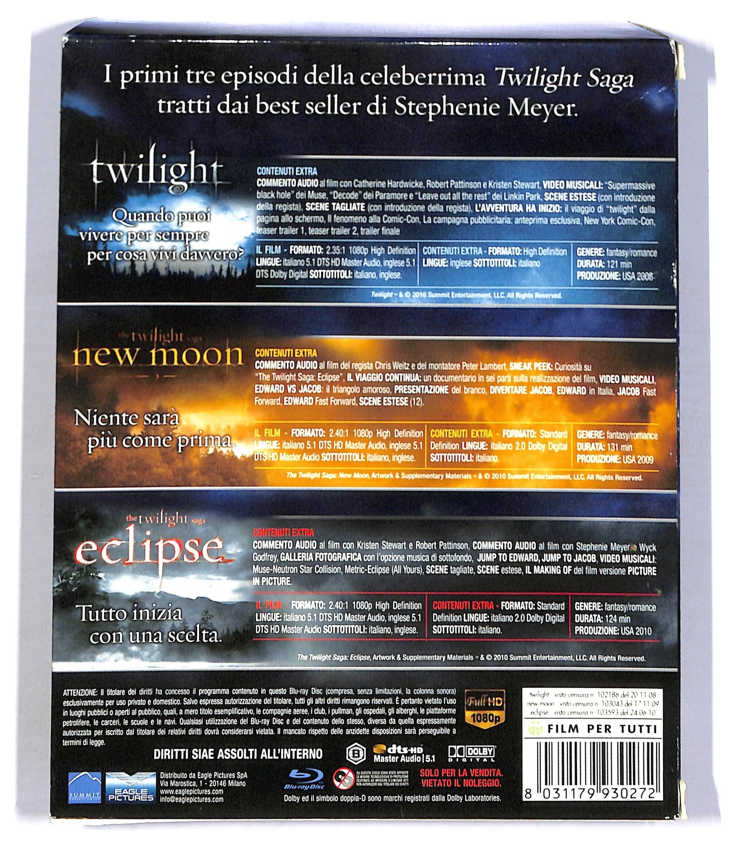 EBOND THE TWILIGHT SAGA - Trinity Limited Edition BLURAY BLURAY BLURAY D786261