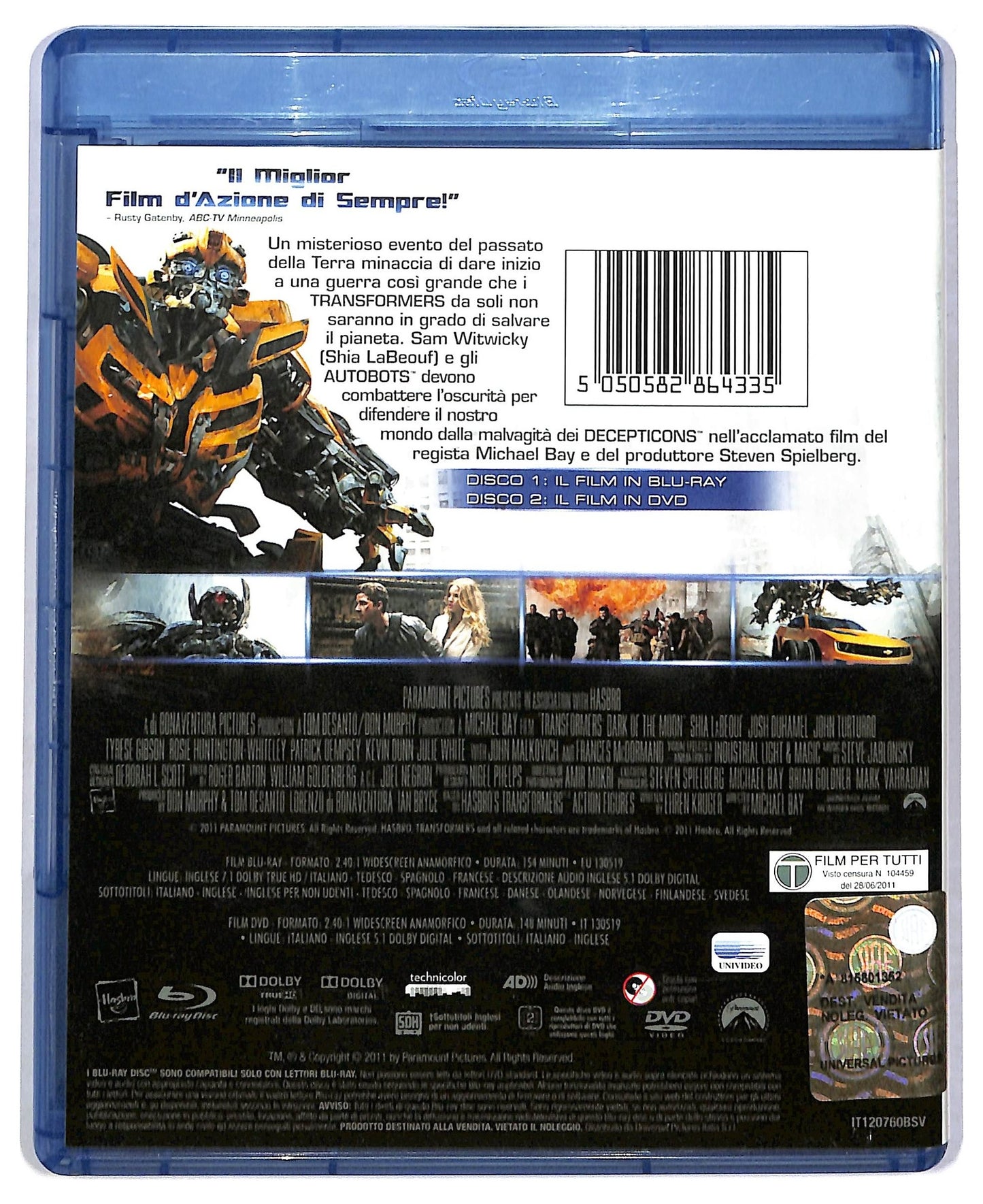 EBOND Transformers 3 BLURAY + DVD BLURAY D786272