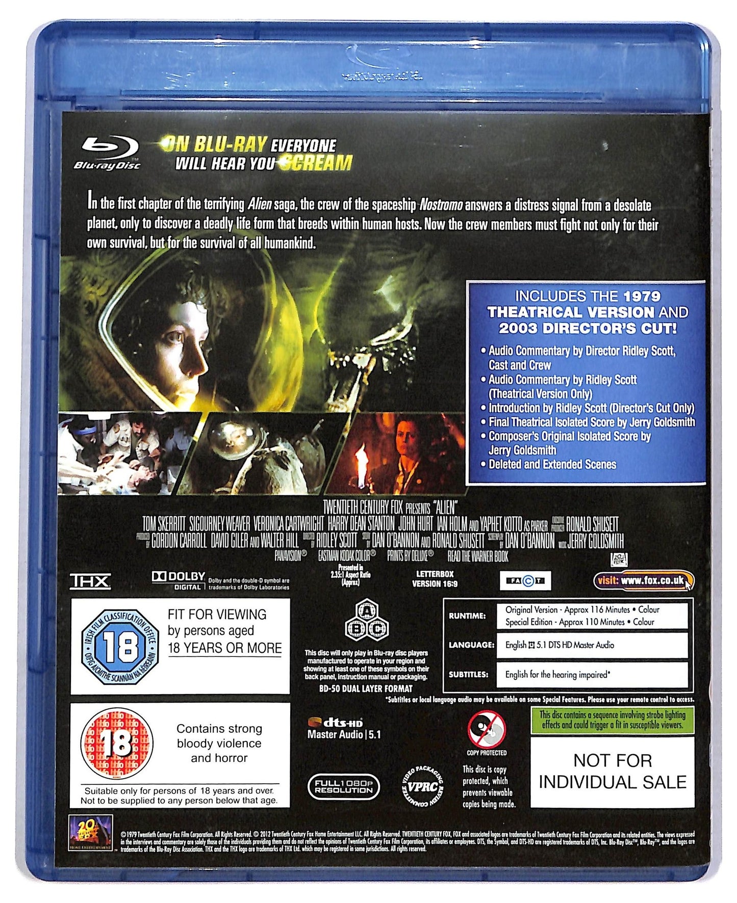 EBOND Alien edizione UK EDITORIALE BLURAY BLURAY BLURAY D786303
