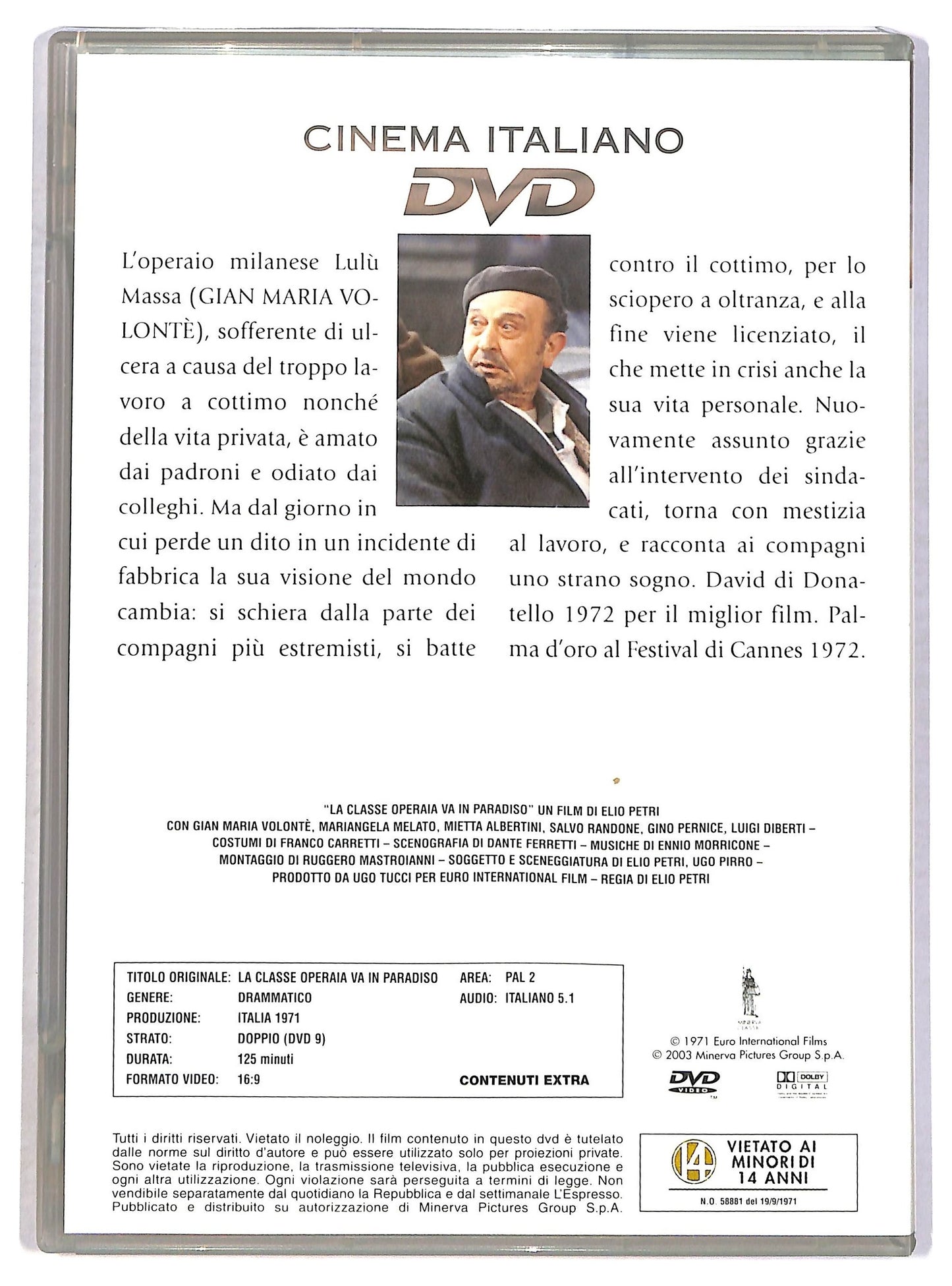 EBOND La Classe Operaia Va In Paradiso DVD Editoriale D786368