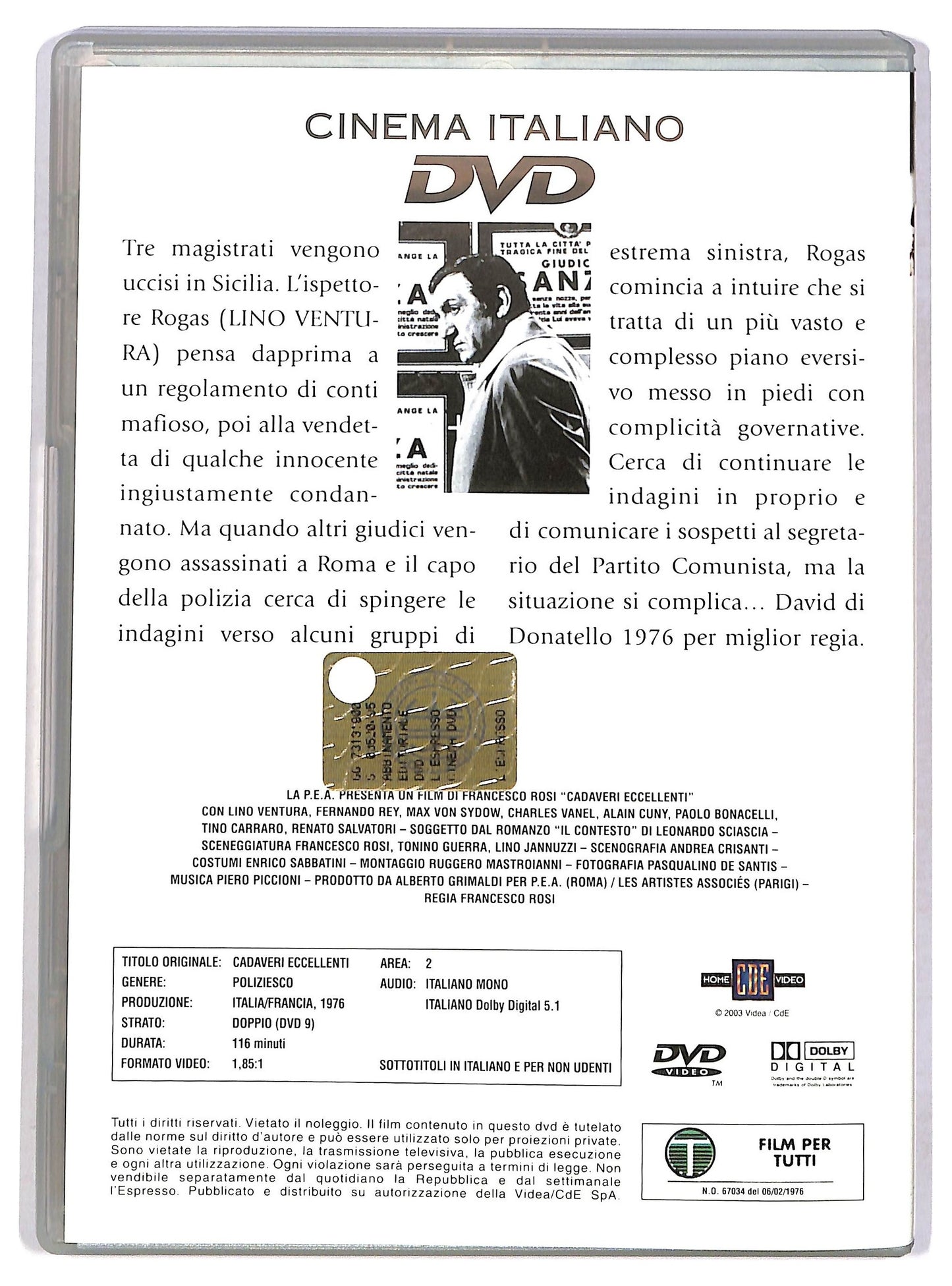 EBOND Cadaveri eccellenti EDITORIALE DVD D786446