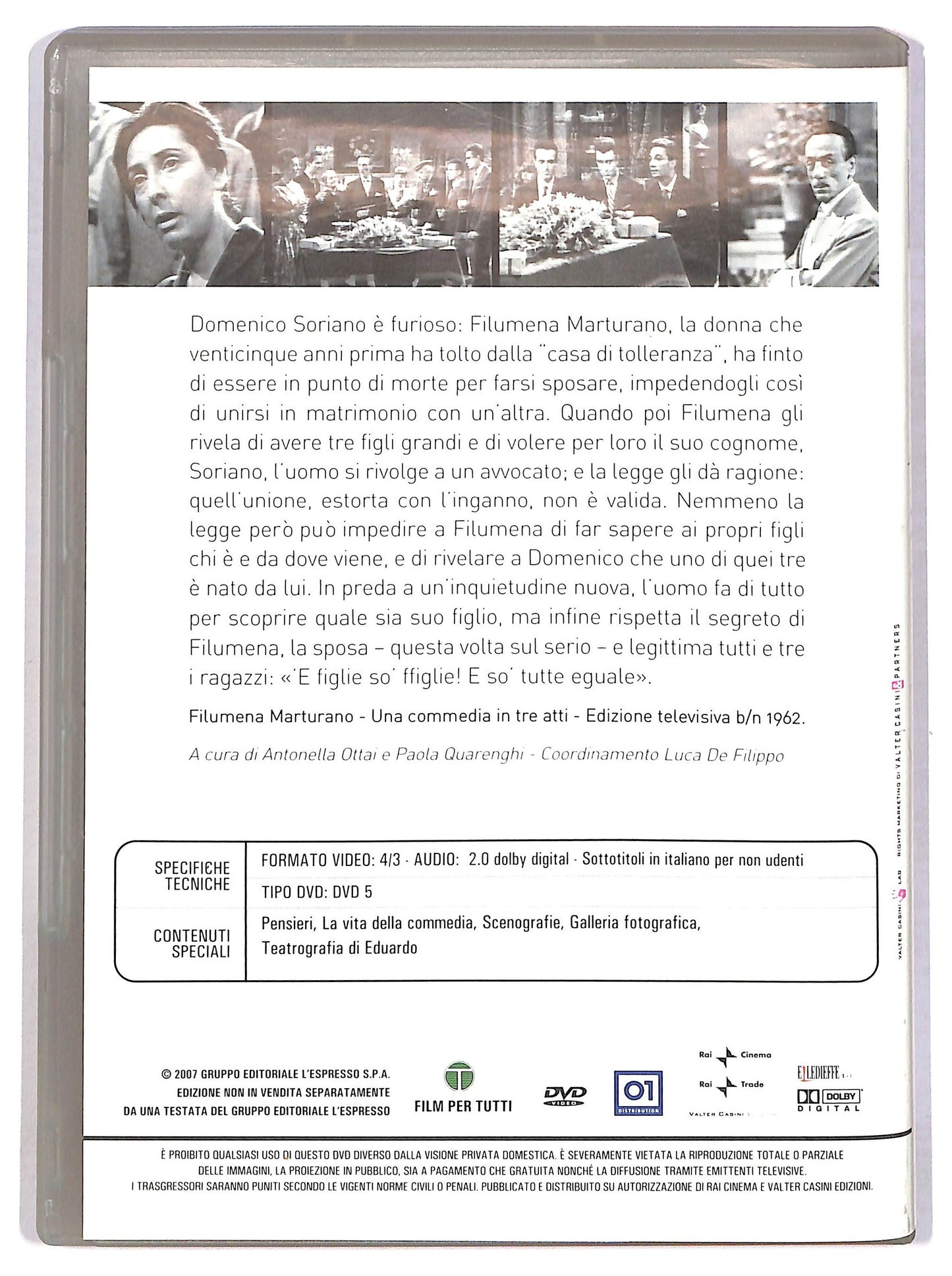 EBOND Filumena Marturano EDITORIALE DVD D786507
