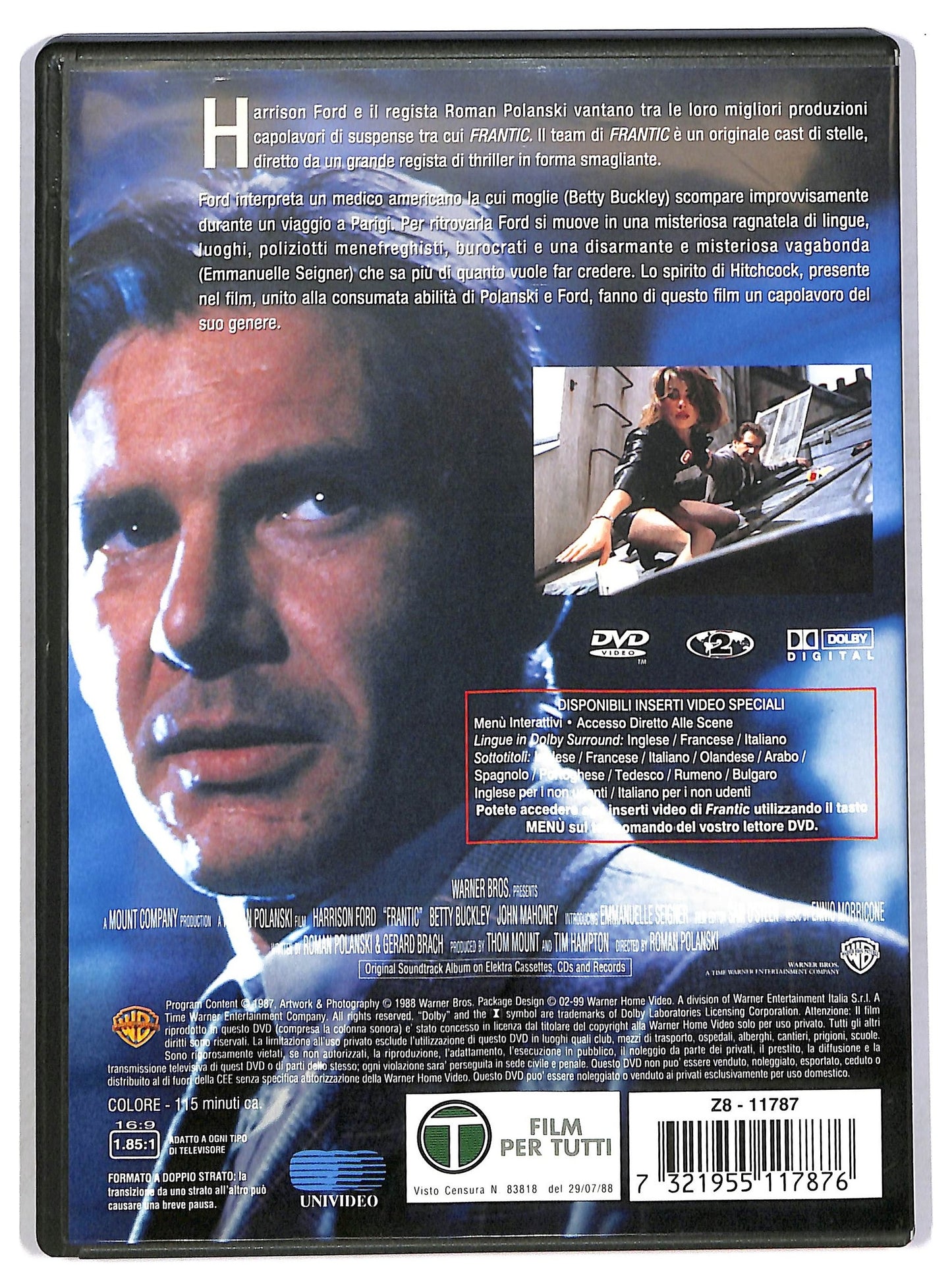 EBOND Frantic Con Harrison Ford DVD D787210