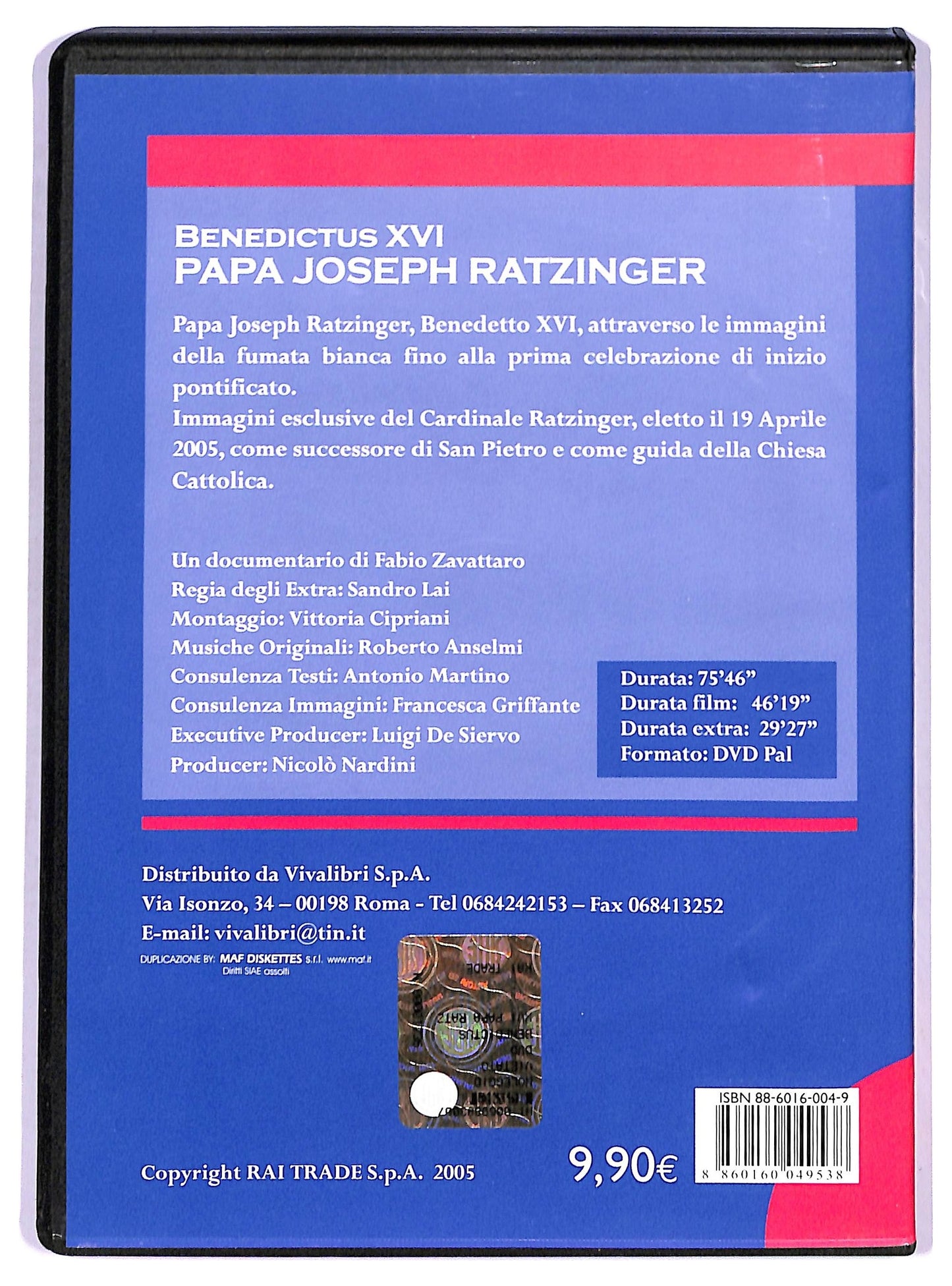EBOND Benedictus XVI Papa Joseph Ratzinger DVD EDITORIALE D787528