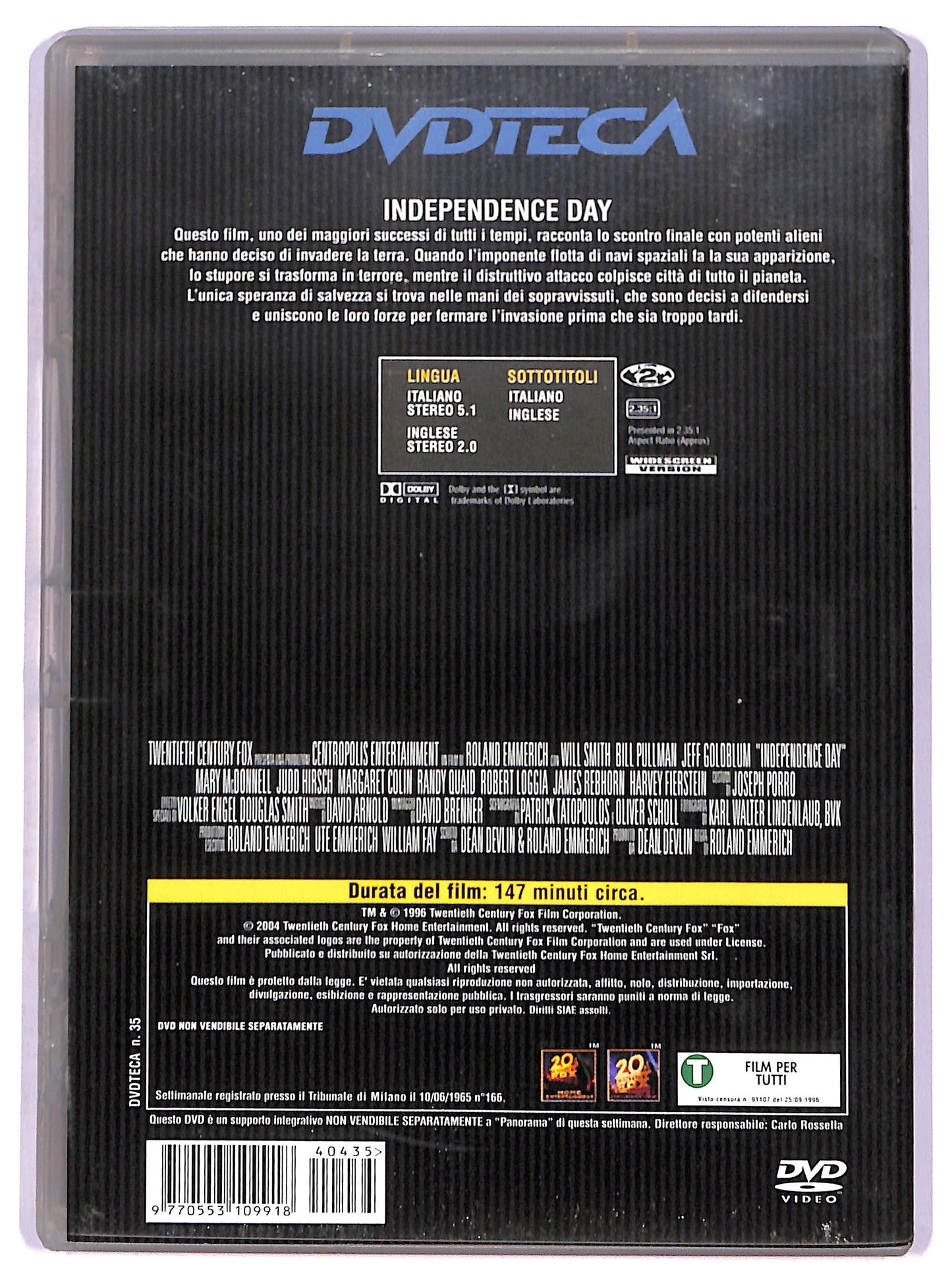 EBOND Independence Day EDITORIALE DVD D788013