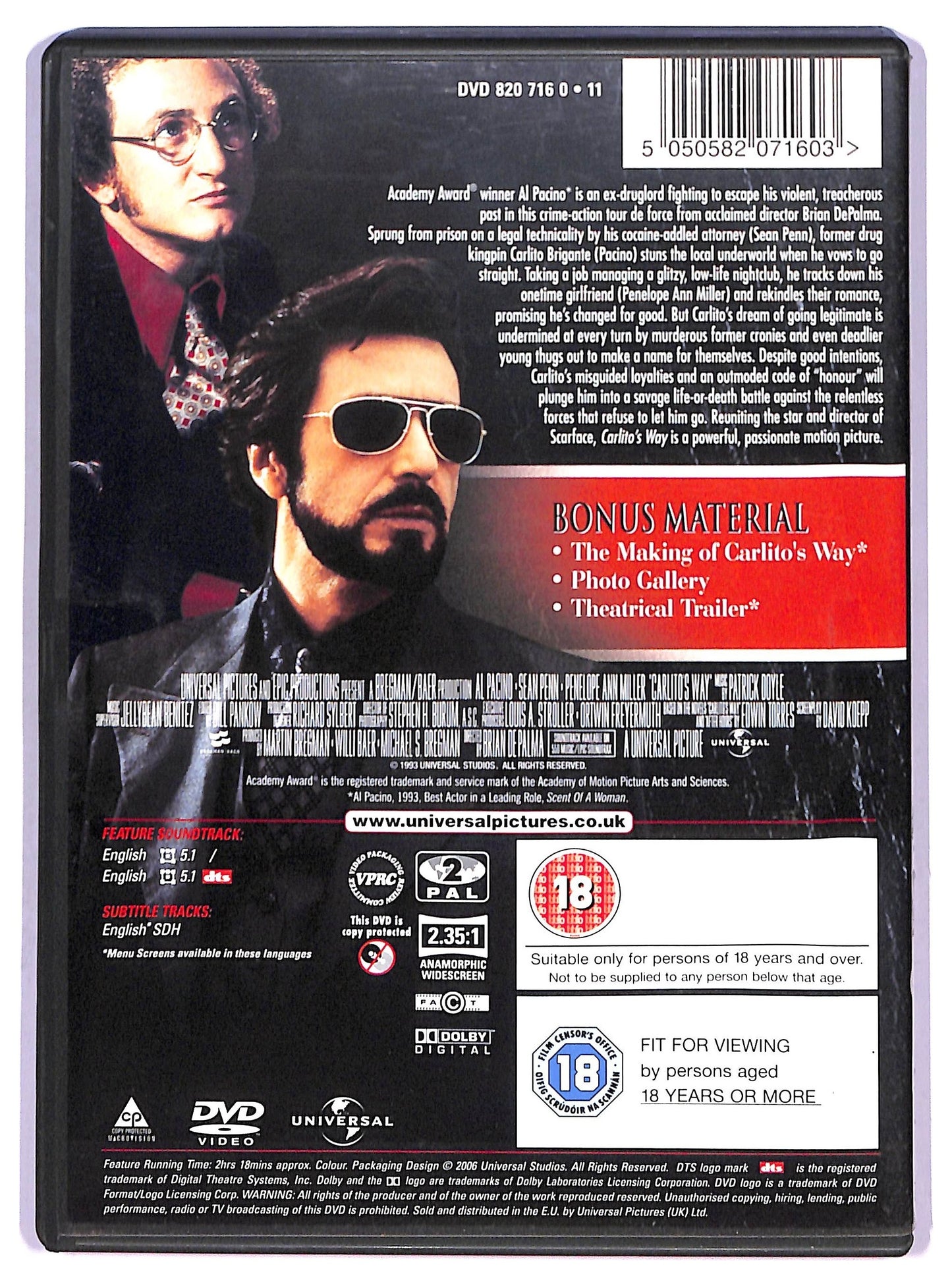 EBOND Carlito's Way EDIZIONE UK DVD D788314