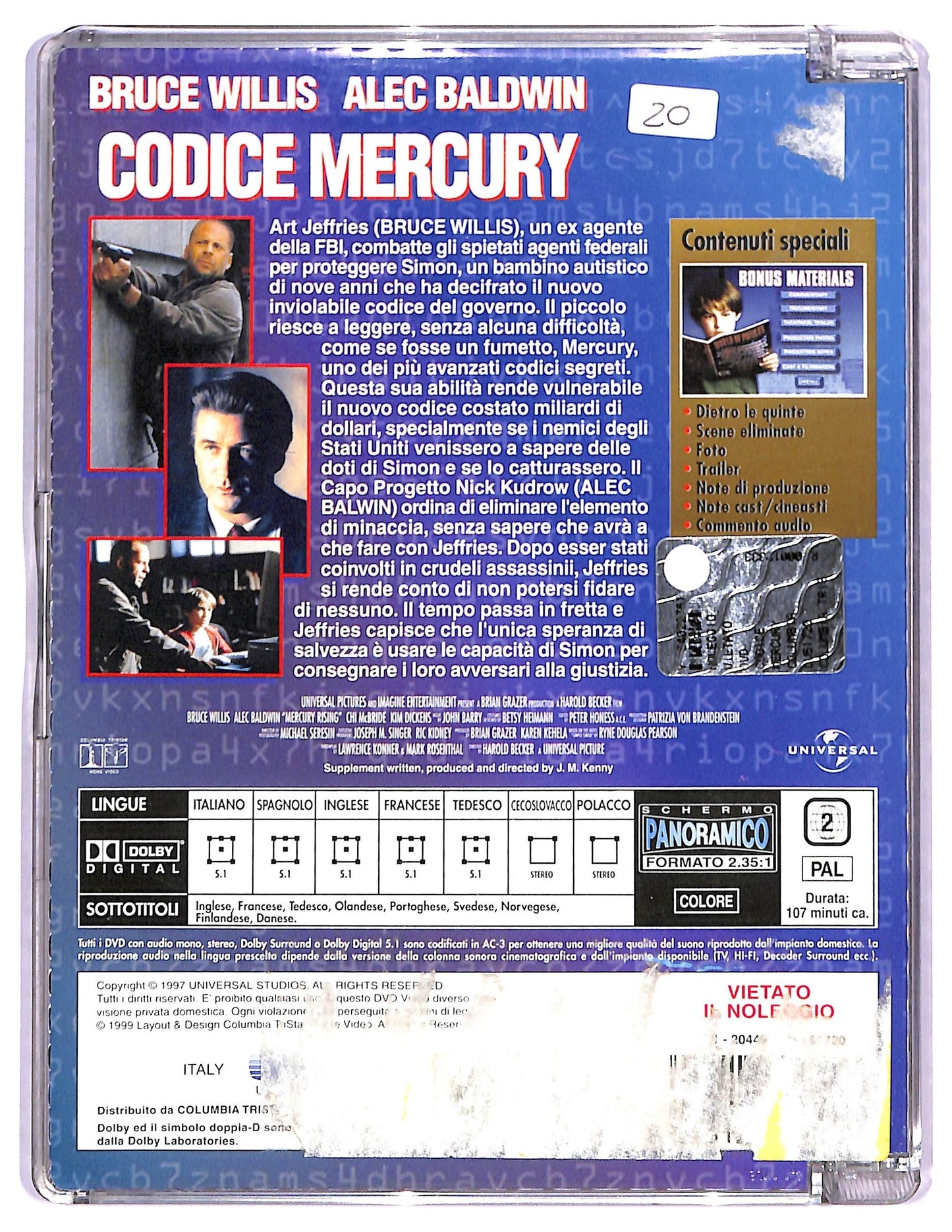EBOND Codice Mercury COLLECTOR'S EDITION SJB DVD D788755