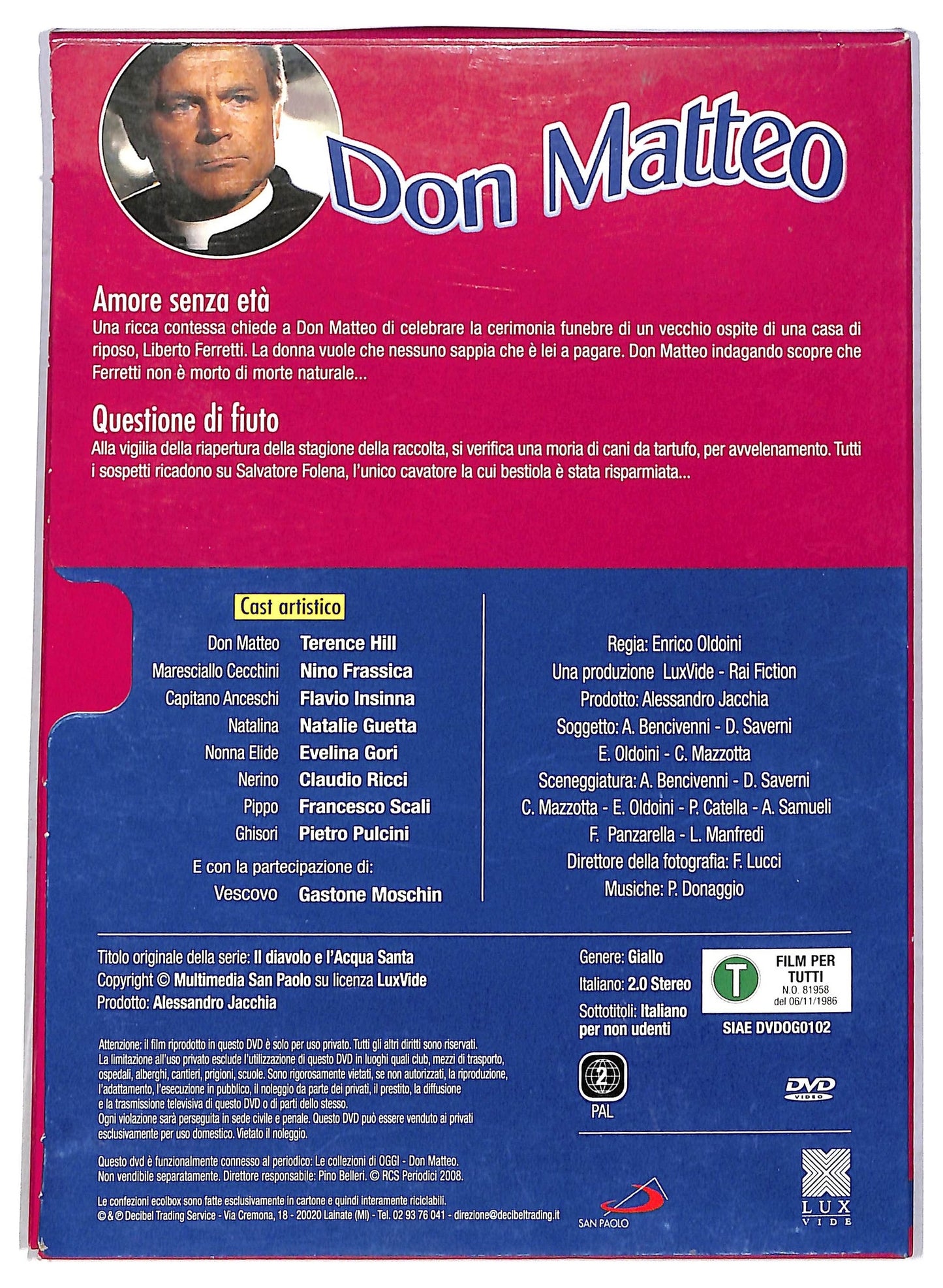 EBOND Don Matteo 1a Stagione 4° DVD 2 Episodi Slipcase EDITORIALE DVD D788941