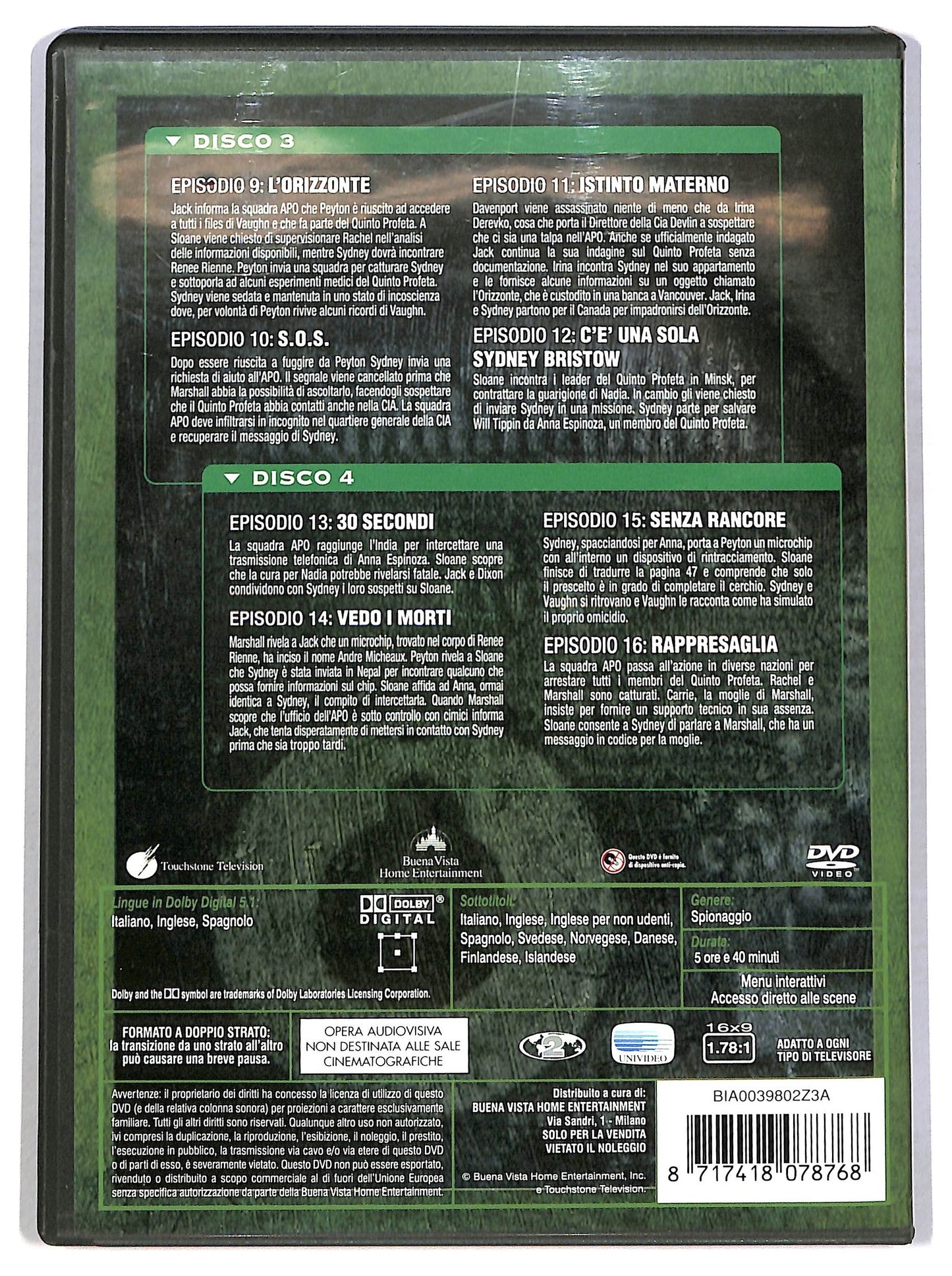 EBOND Alias quinta serie episodi 9 - 16 EDITORIALE DVD D789320