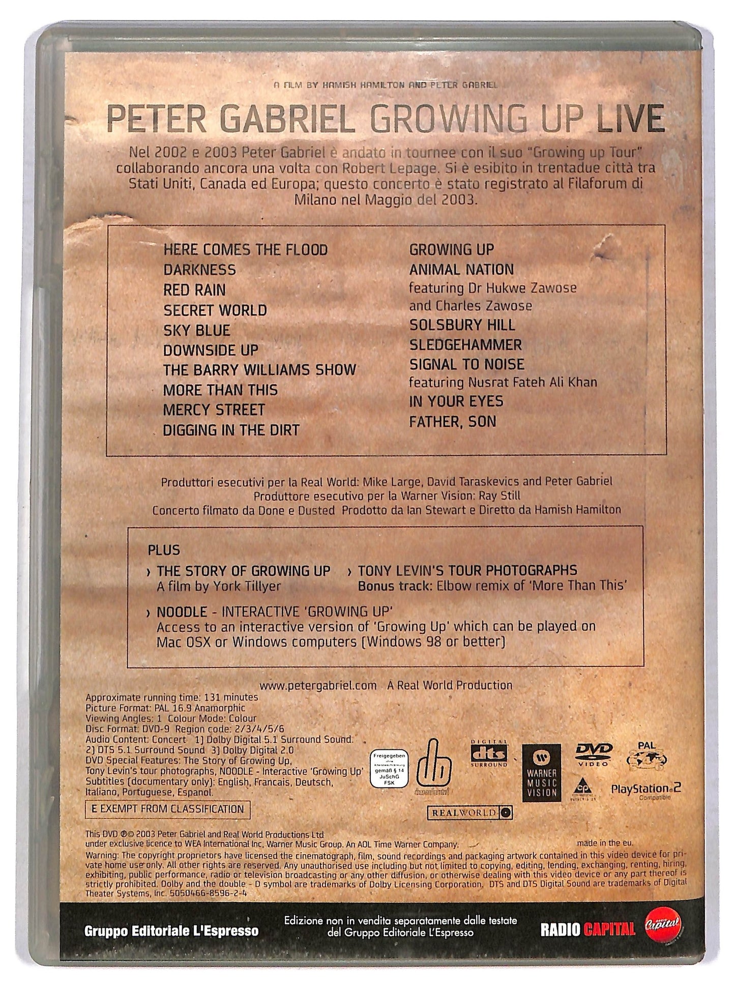 EBOND Growing up live - Peter Gabriel EDITORIALE DVD D789410