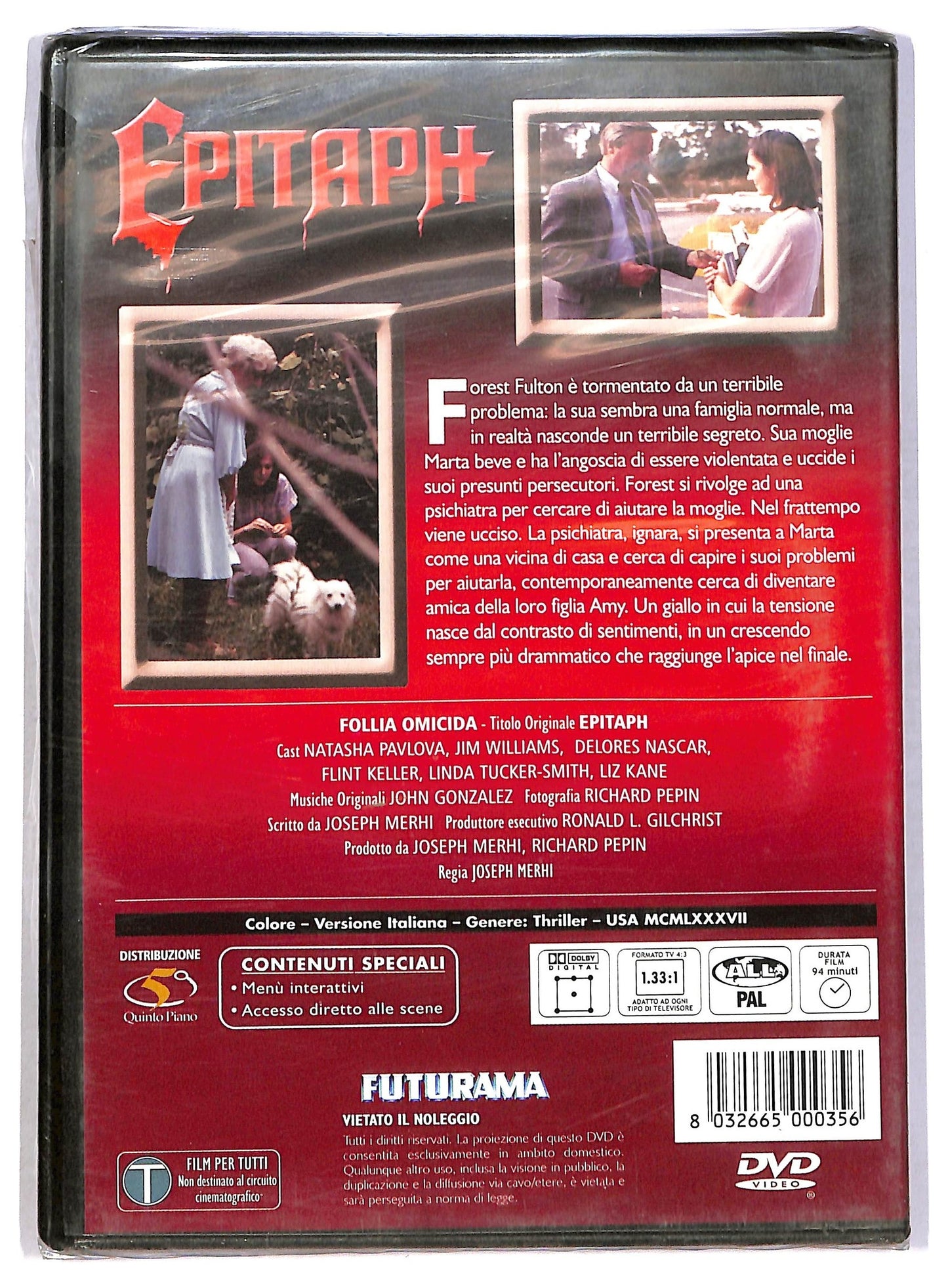 EBOND Epitaph - Follia Omicida DVD D789747