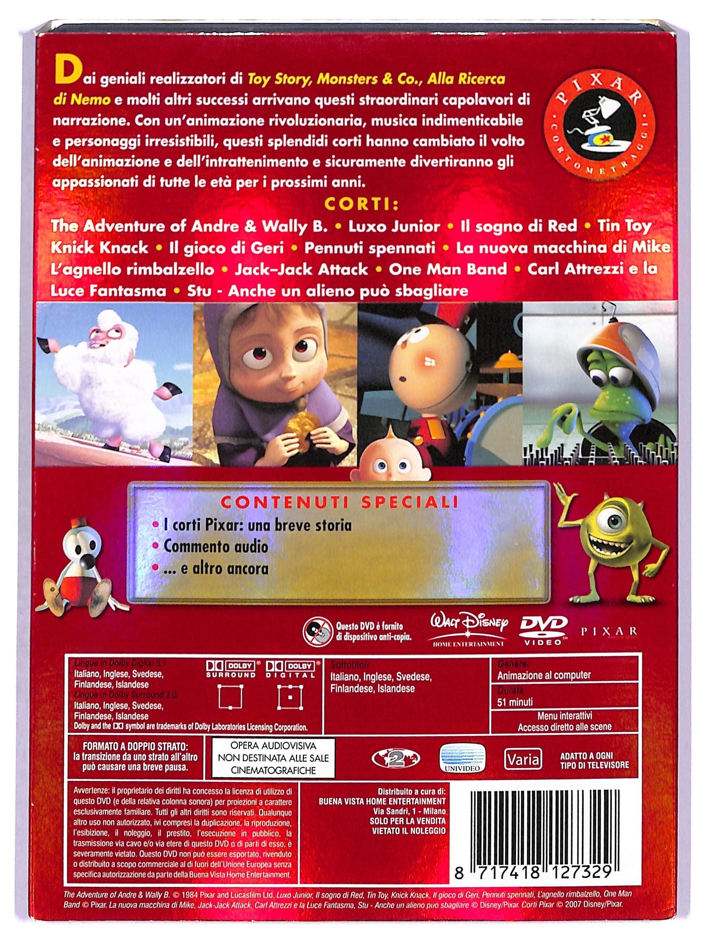 EBOND I corti Pixar Collection Volume 1 slipcase DVD SLIM D790030