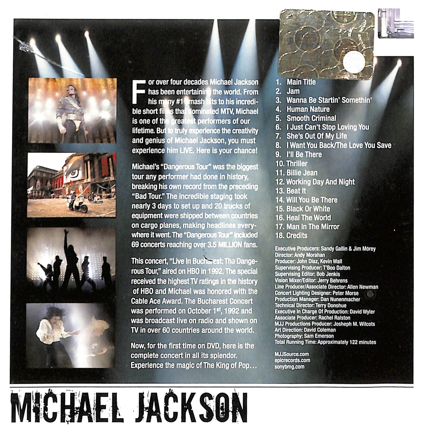 EBOND Michael Jackson - Live In Bucharest: The Dangerous Tour DVD Sjb D790261