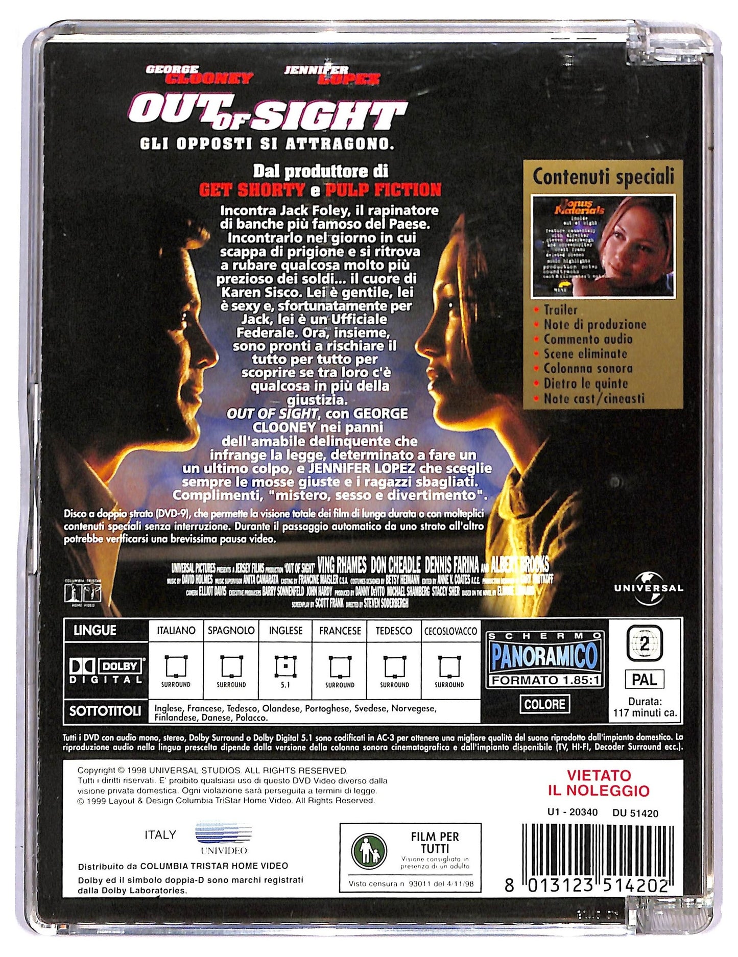 EBOND Out Of Sight Con George Clooney Sjb DVD D790314