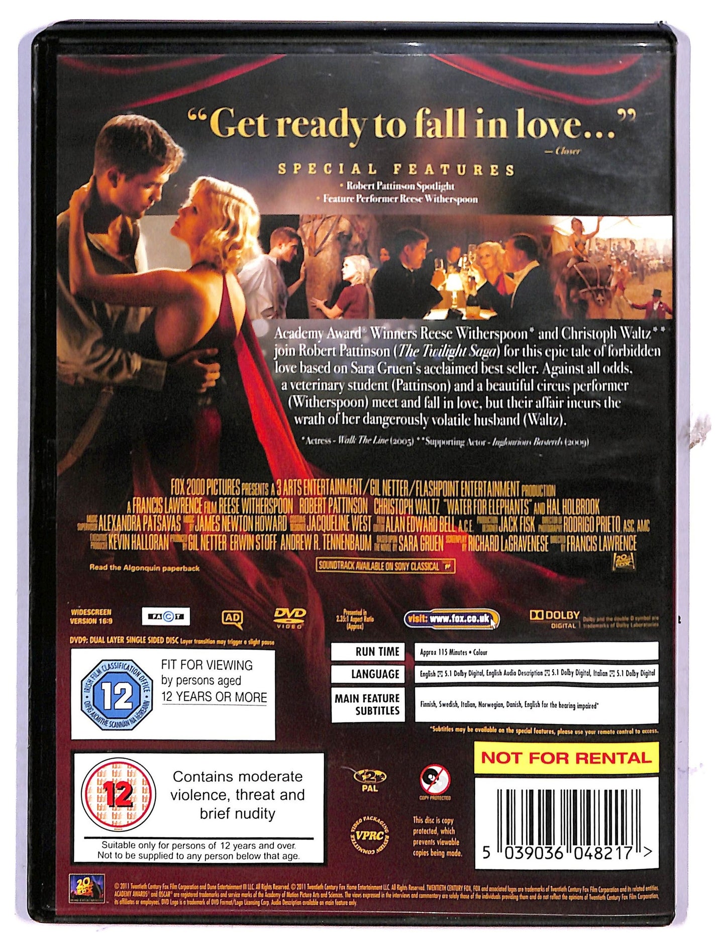 EBOND Water for Elephants DVD D790517