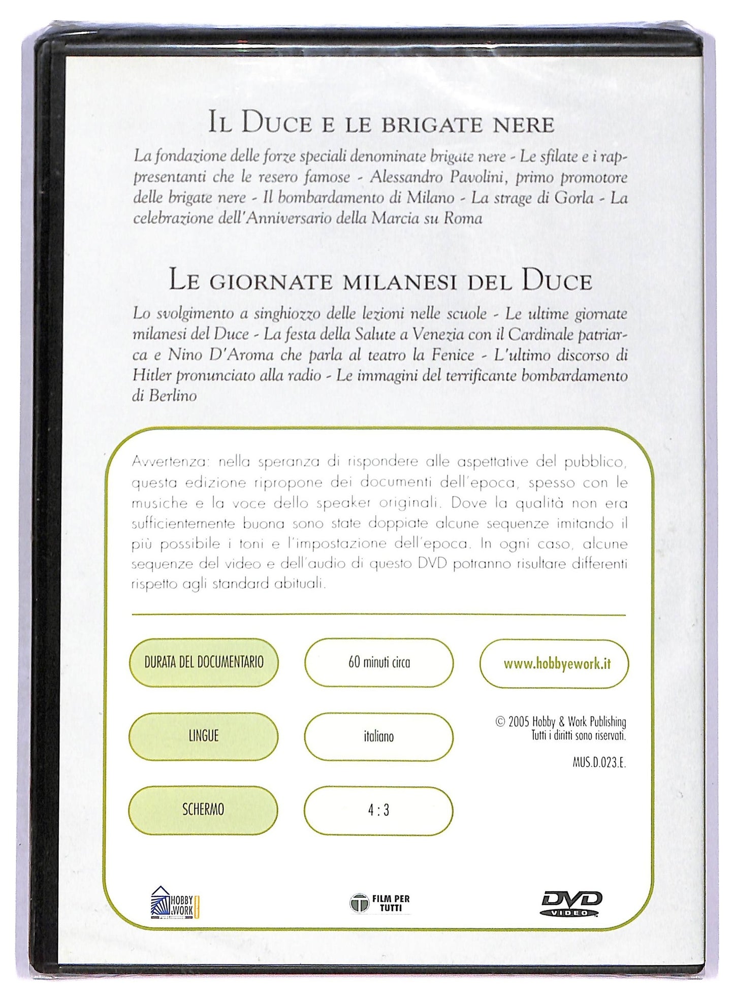 EBOND Mussolini e il fascismo - Il Duce e le brigate nere EDITORIALE DVD D790959