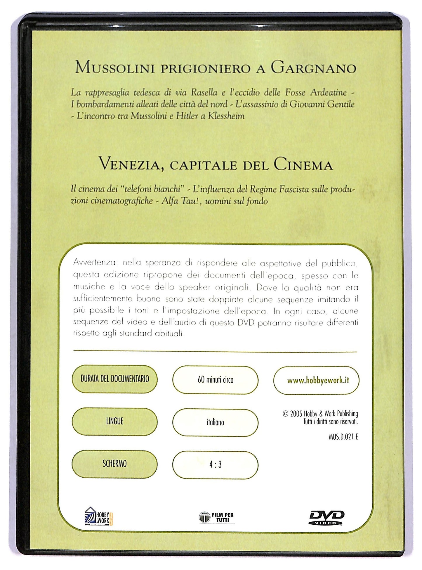 EBOND Mussolini prigioniero a Gargnano EDITORIALE DVD D791001